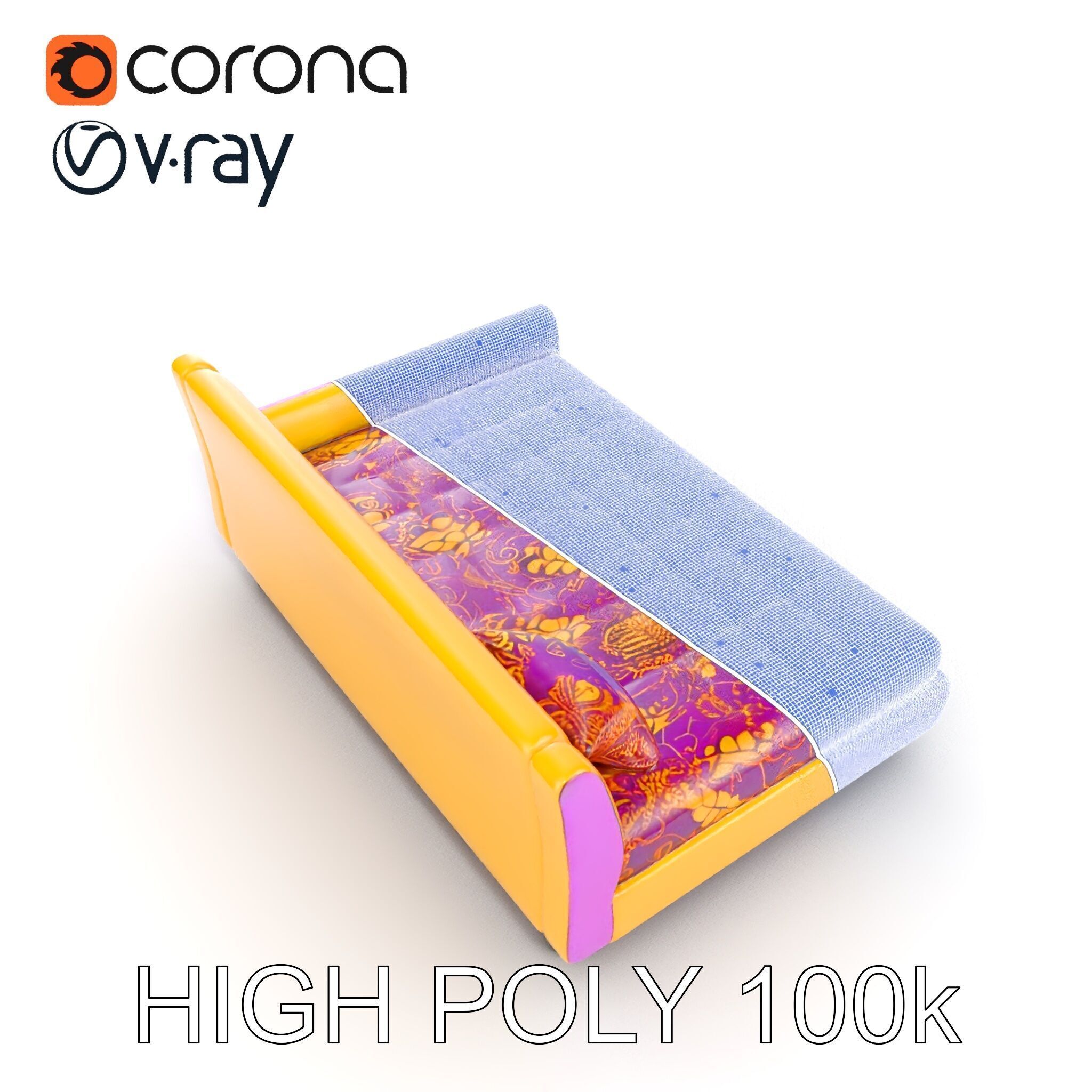 Colorful Sofa with Decorative Pattern model pack Low-poly 3D model_30