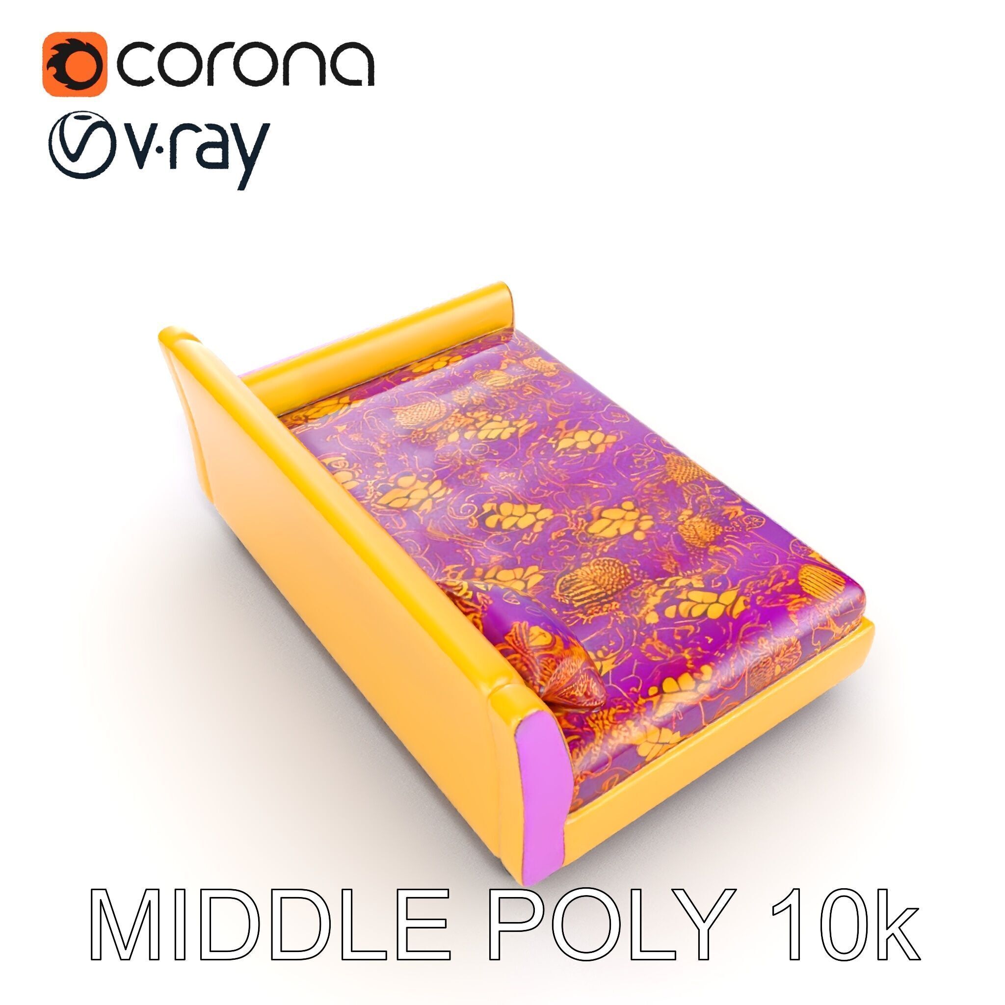 Colorful Sofa with Decorative Pattern model pack Low-poly 3D model_7