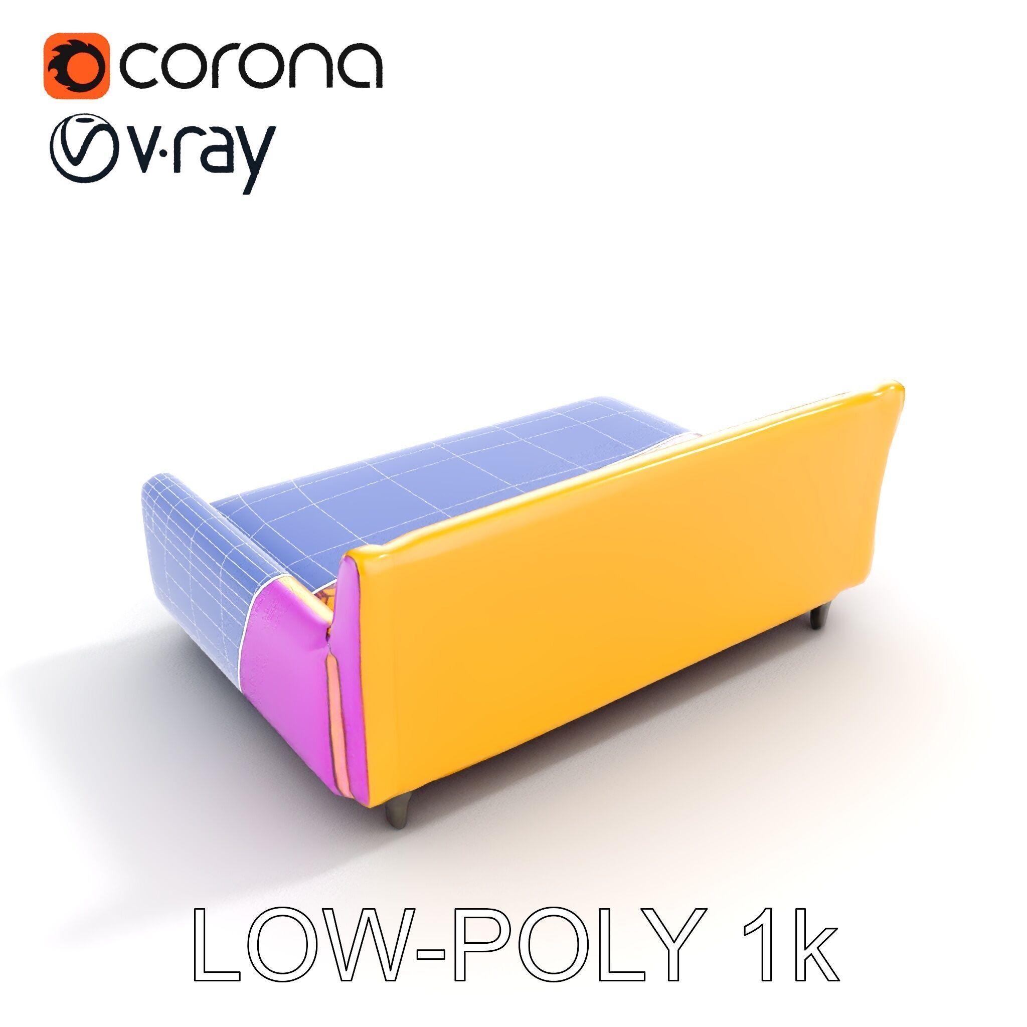 Colorful Sofa with Decorative Pattern model pack Low-poly 3D model_23