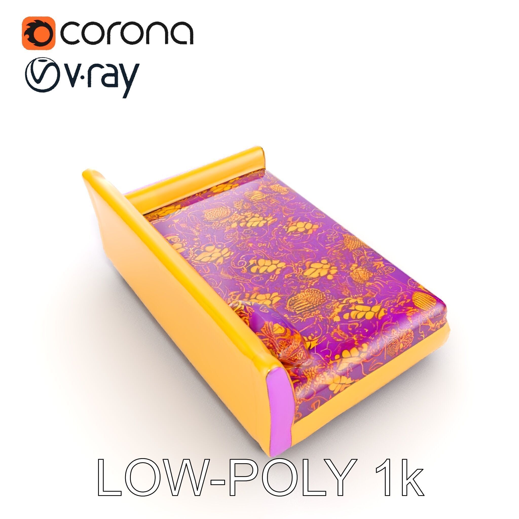 Colorful Sofa with Decorative Pattern model pack Low-poly 3D model_8