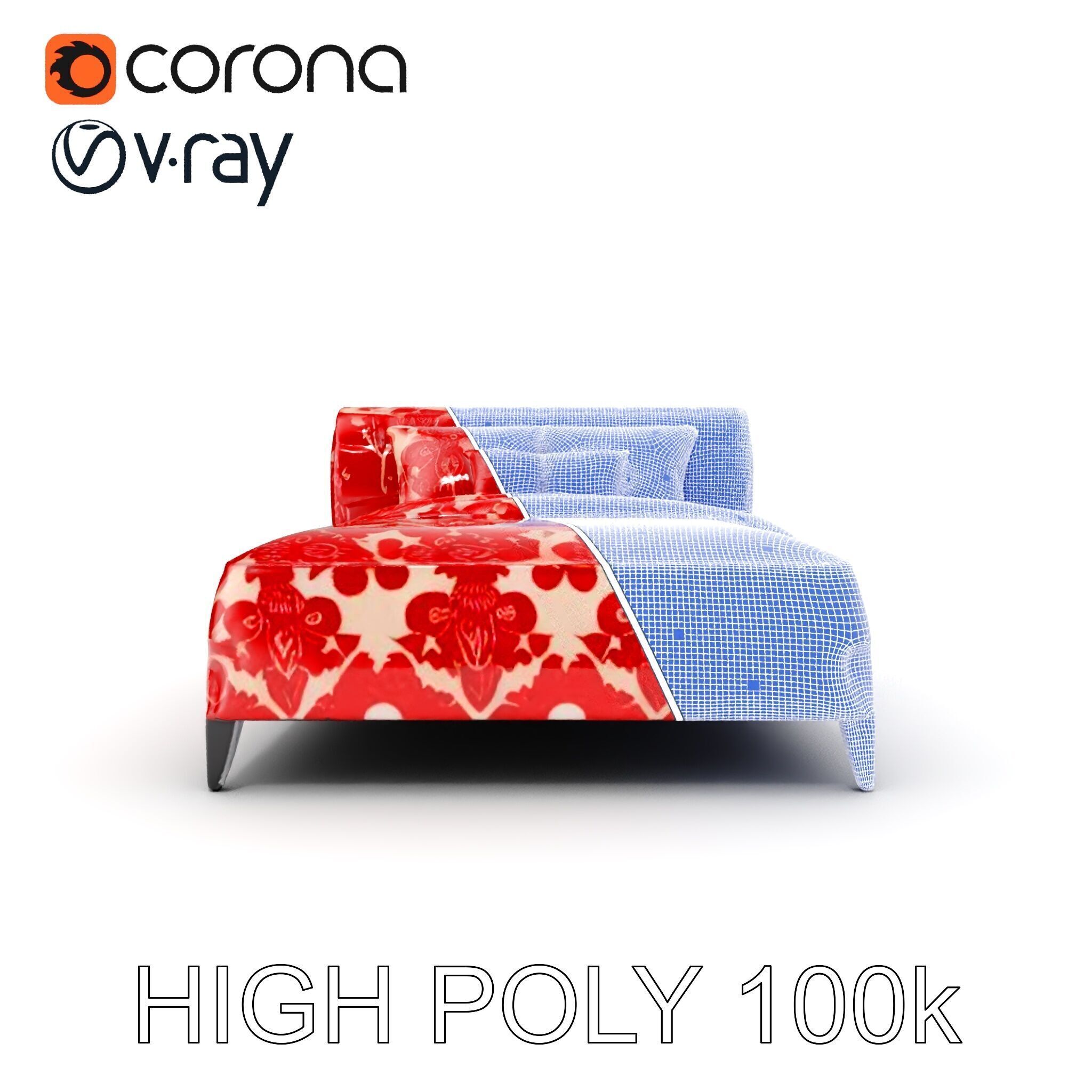 Elegant Chaise Lounge with Cushion Model Pack Low-poly 3D model_32