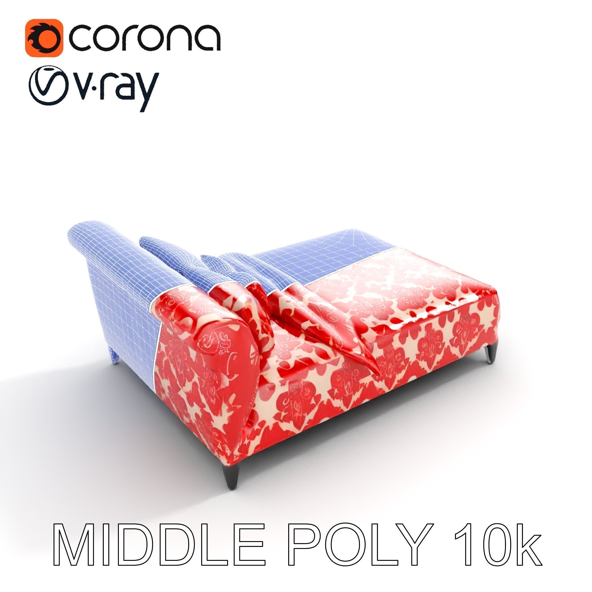 Elegant Chaise Lounge with Cushion Model Pack Low-poly 3D model_19