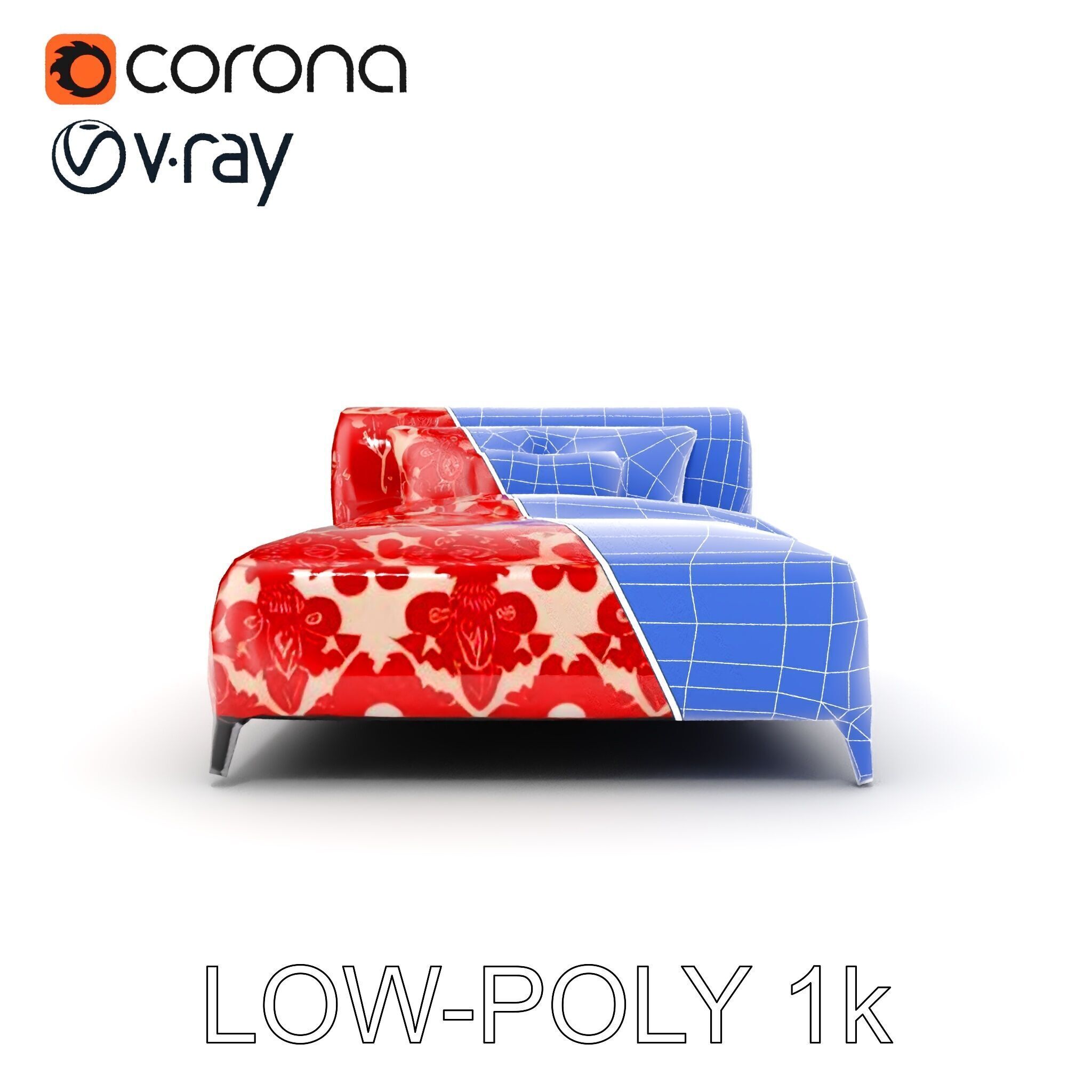 Elegant Chaise Lounge with Cushion Model Pack Low-poly 3D model_31