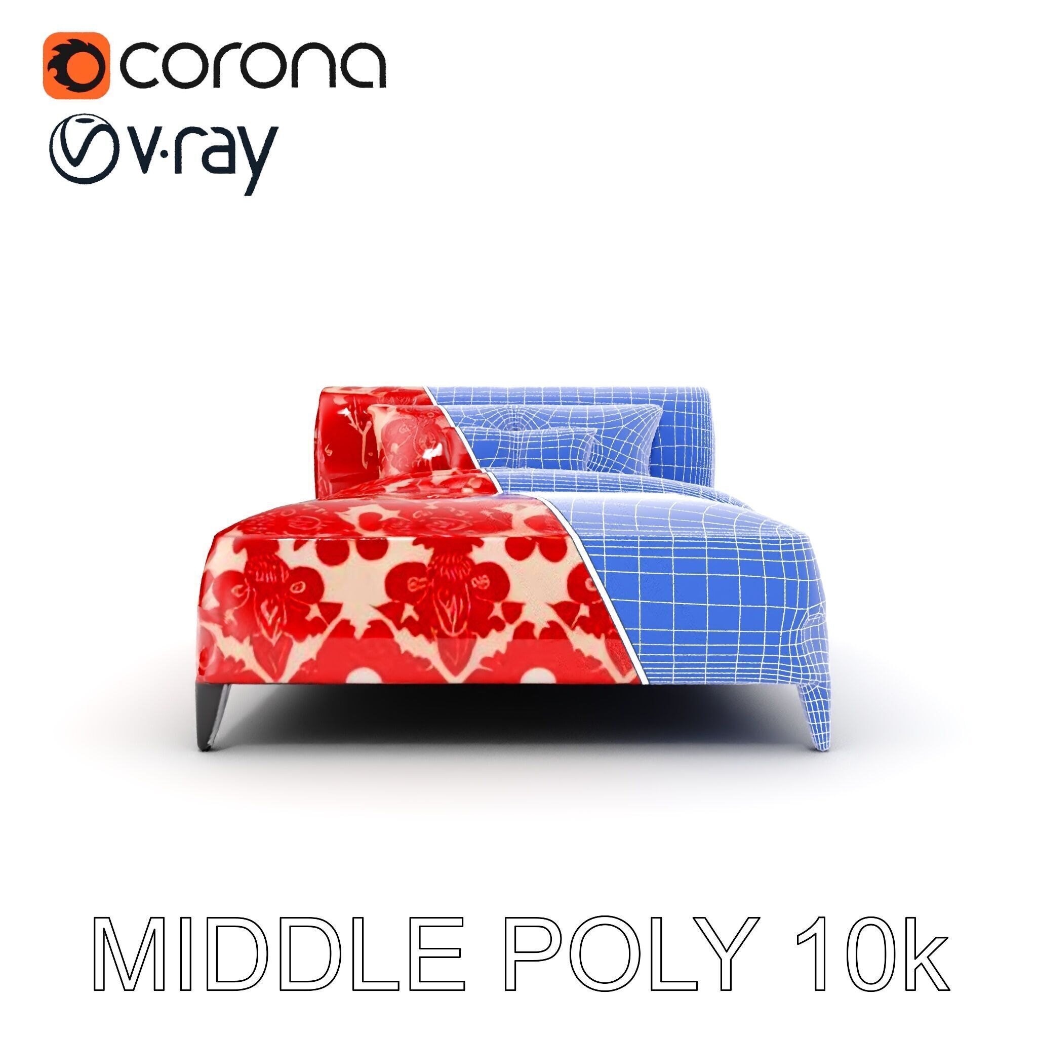 Elegant Chaise Lounge with Cushion Model Pack Low-poly 3D model_30