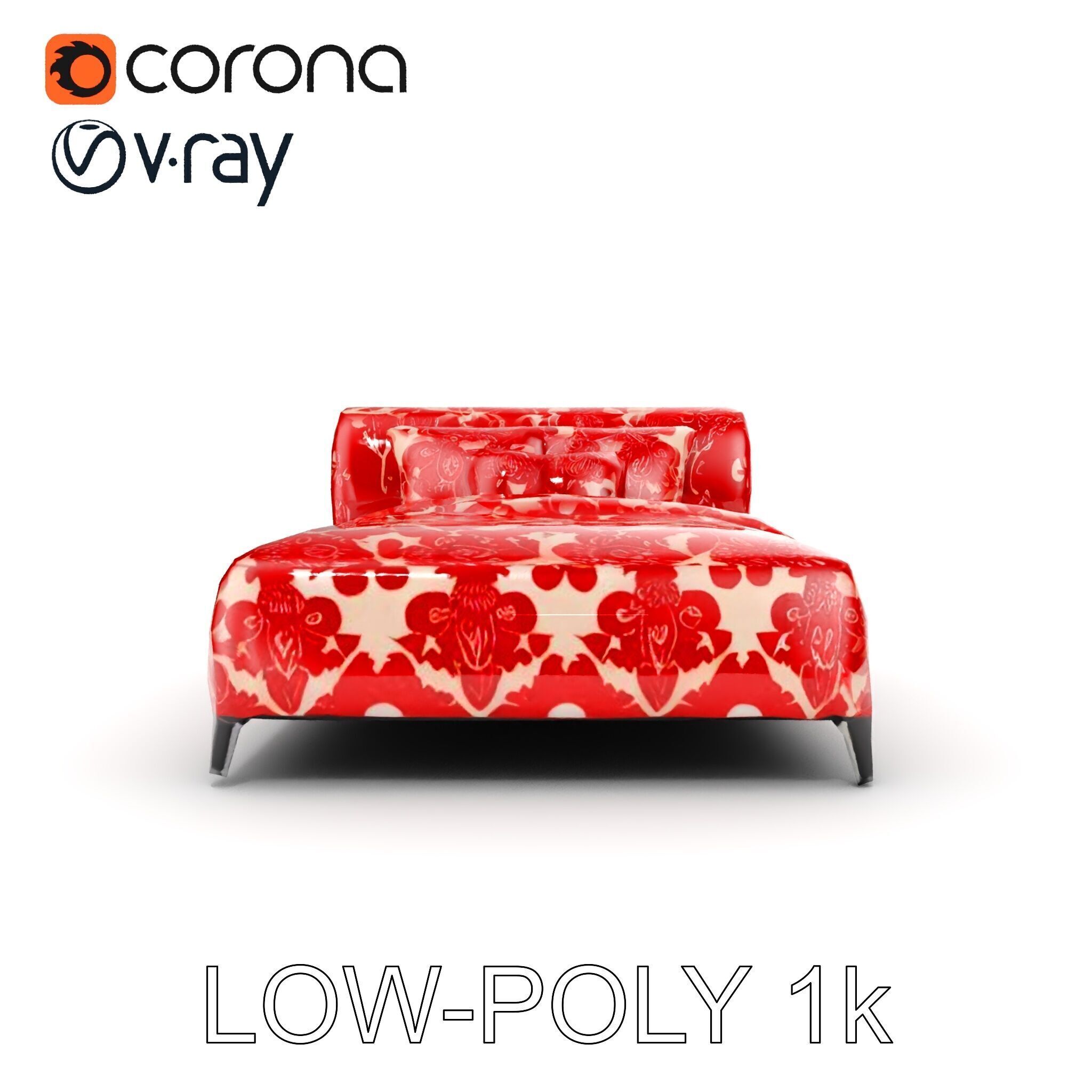 Elegant Chaise Lounge with Cushion Model Pack Low-poly 3D model_11