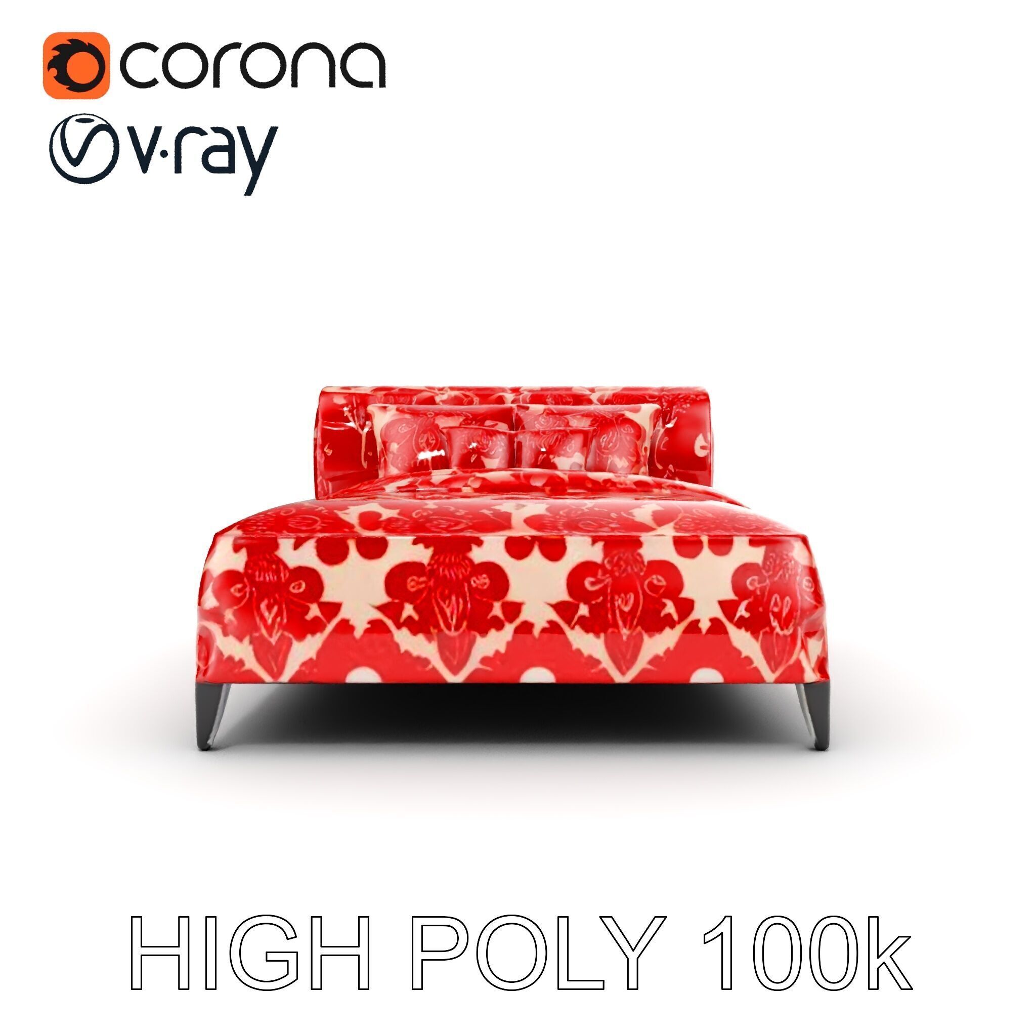 Elegant Chaise Lounge with Cushion Model Pack Low-poly 3D model_24