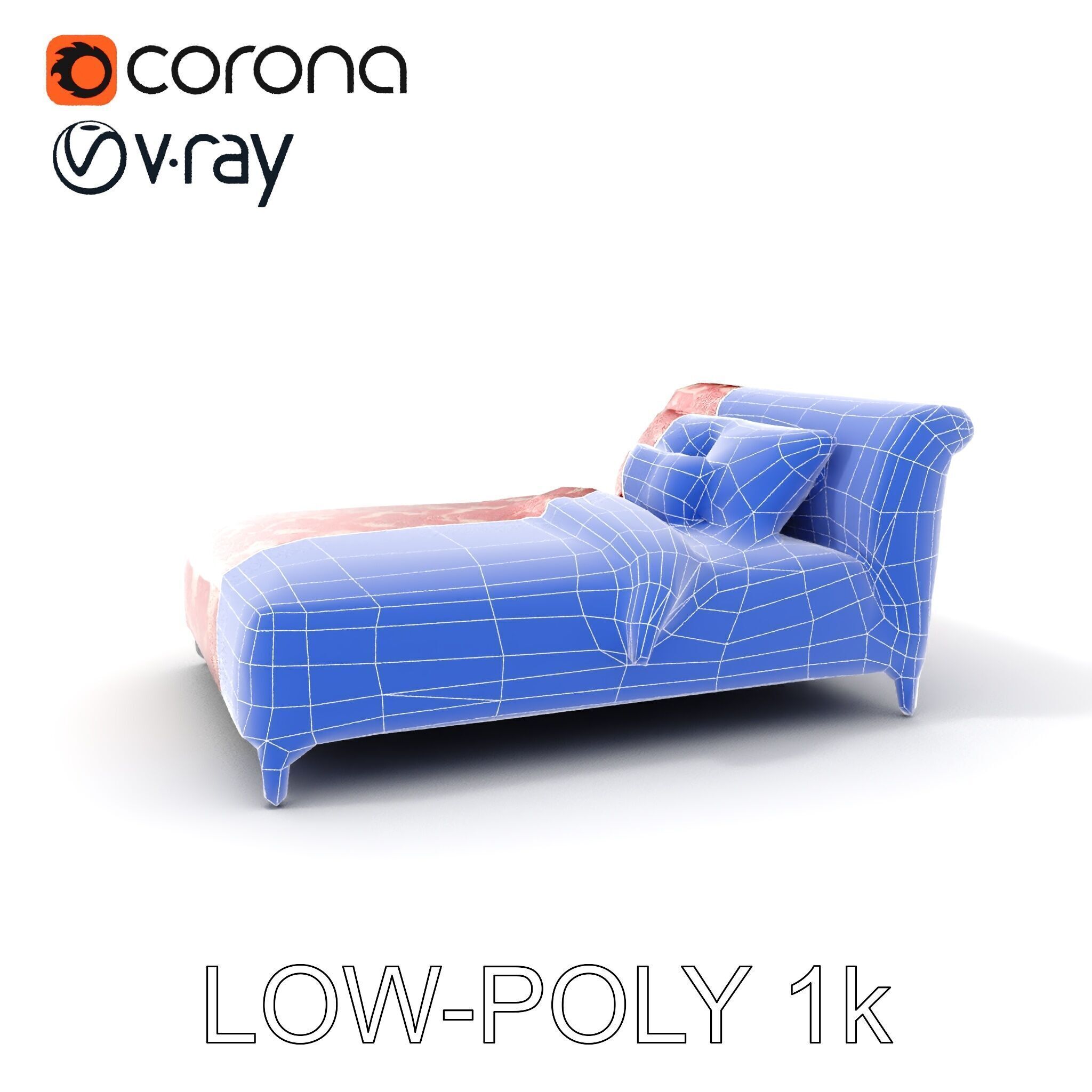 Elegant Chaise Lounge with Cushion Model Pack Low-poly 3D model_20