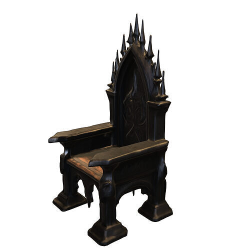 Dark Gothic Throne  Low-poly 3D model