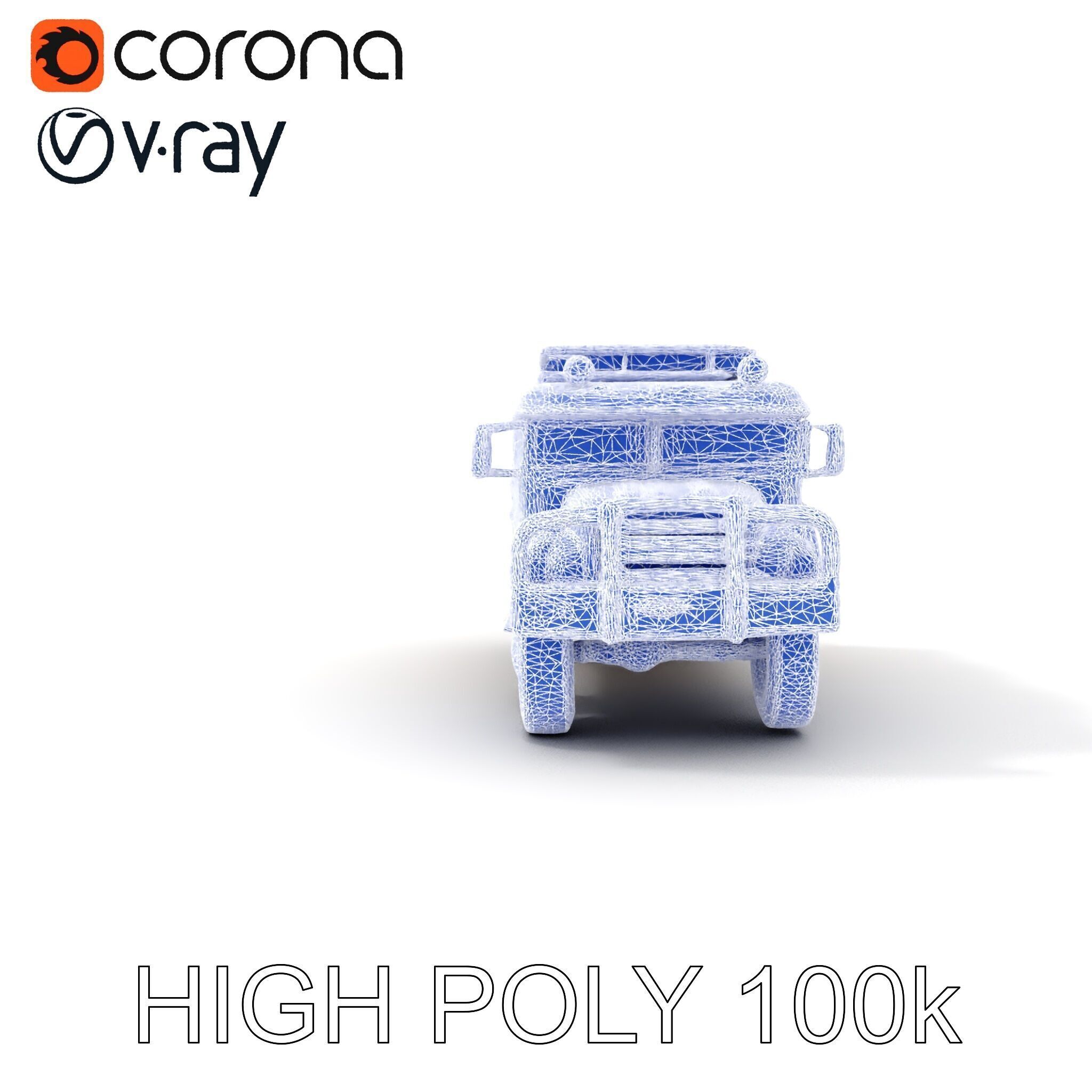 Vintage School Bus Model Pack with Accessories Low-poly 3D model_36