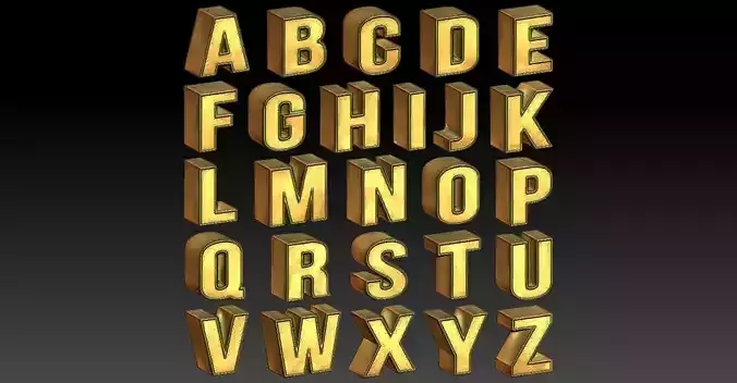 1 26 3D letters CNC Relief Model