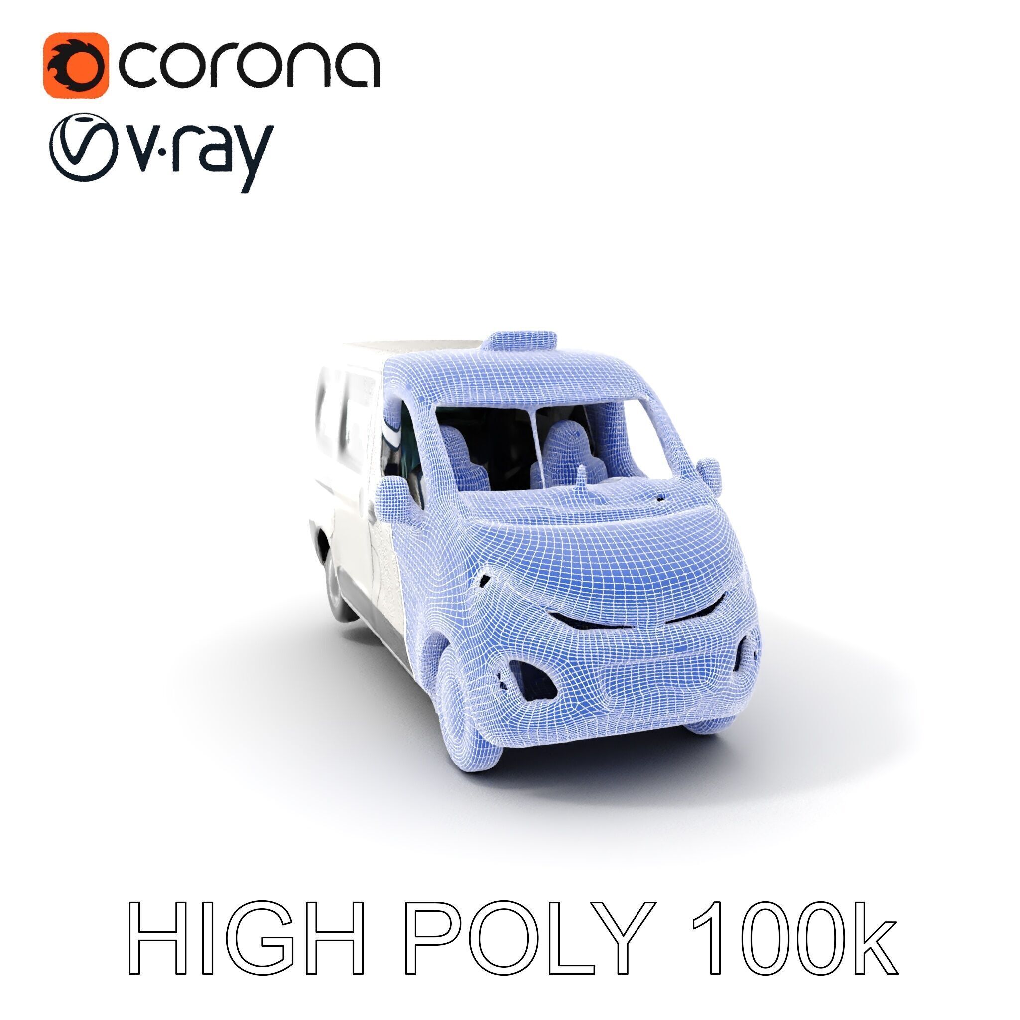Detailed Urban Taxi Van Model Pack for Realistic Simulations Low-poly 3D model_5