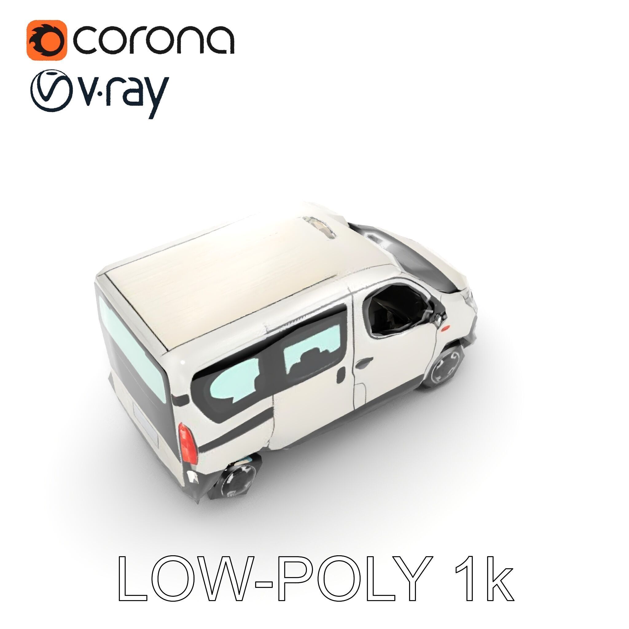 Detailed Urban Taxi Van Model Pack for Realistic Simulations Low-poly 3D model_8