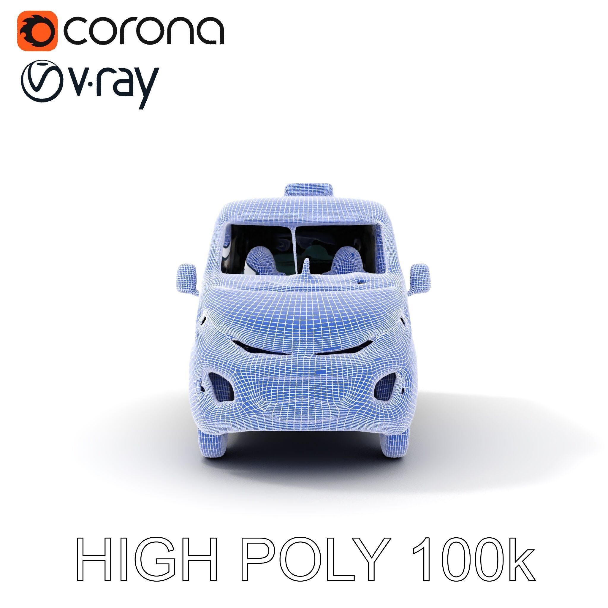 Detailed Urban Taxi Van Model Pack for Realistic Simulations Low-poly 3D model_36