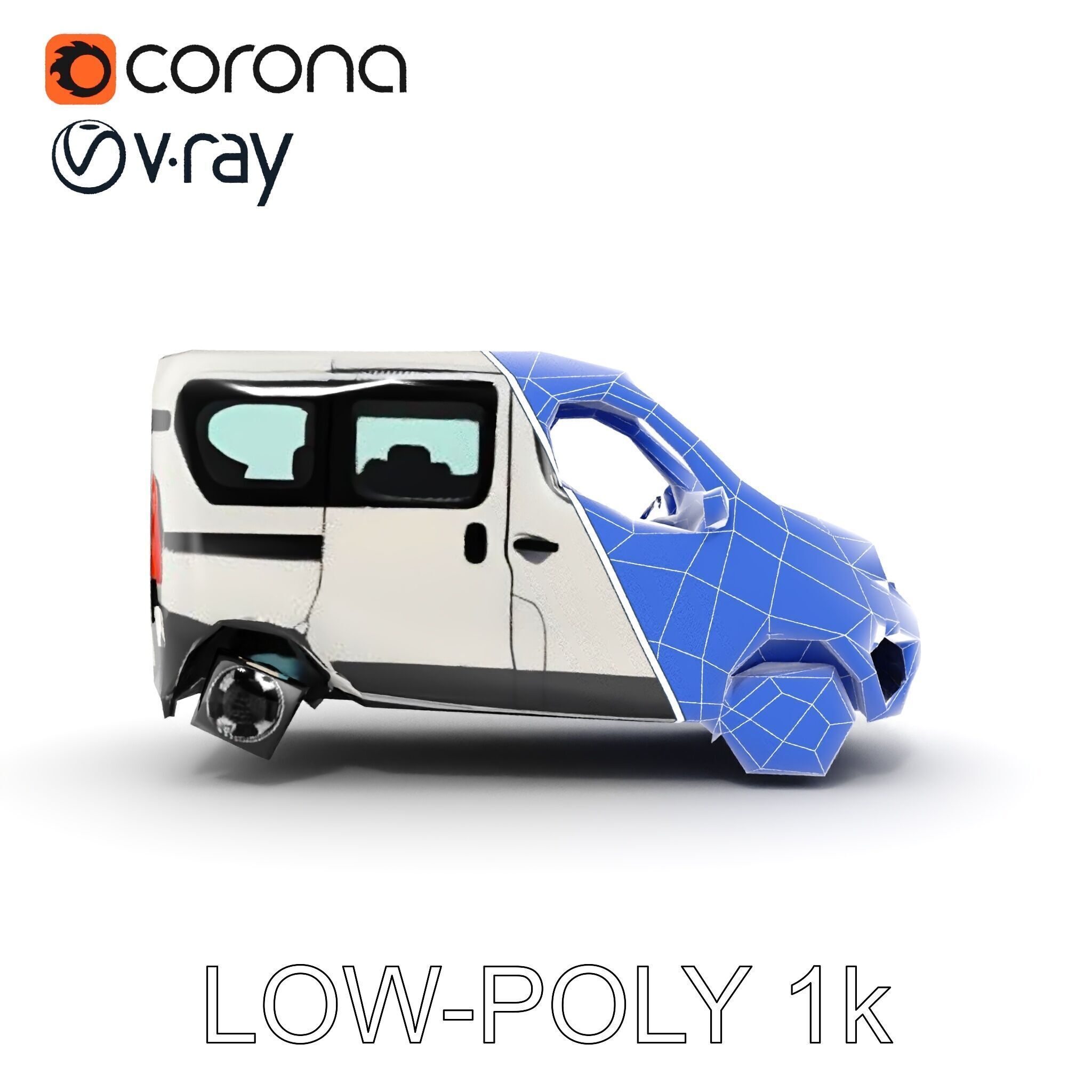 Detailed Urban Taxi Van Model Pack for Realistic Simulations Low-poly 3D model_32