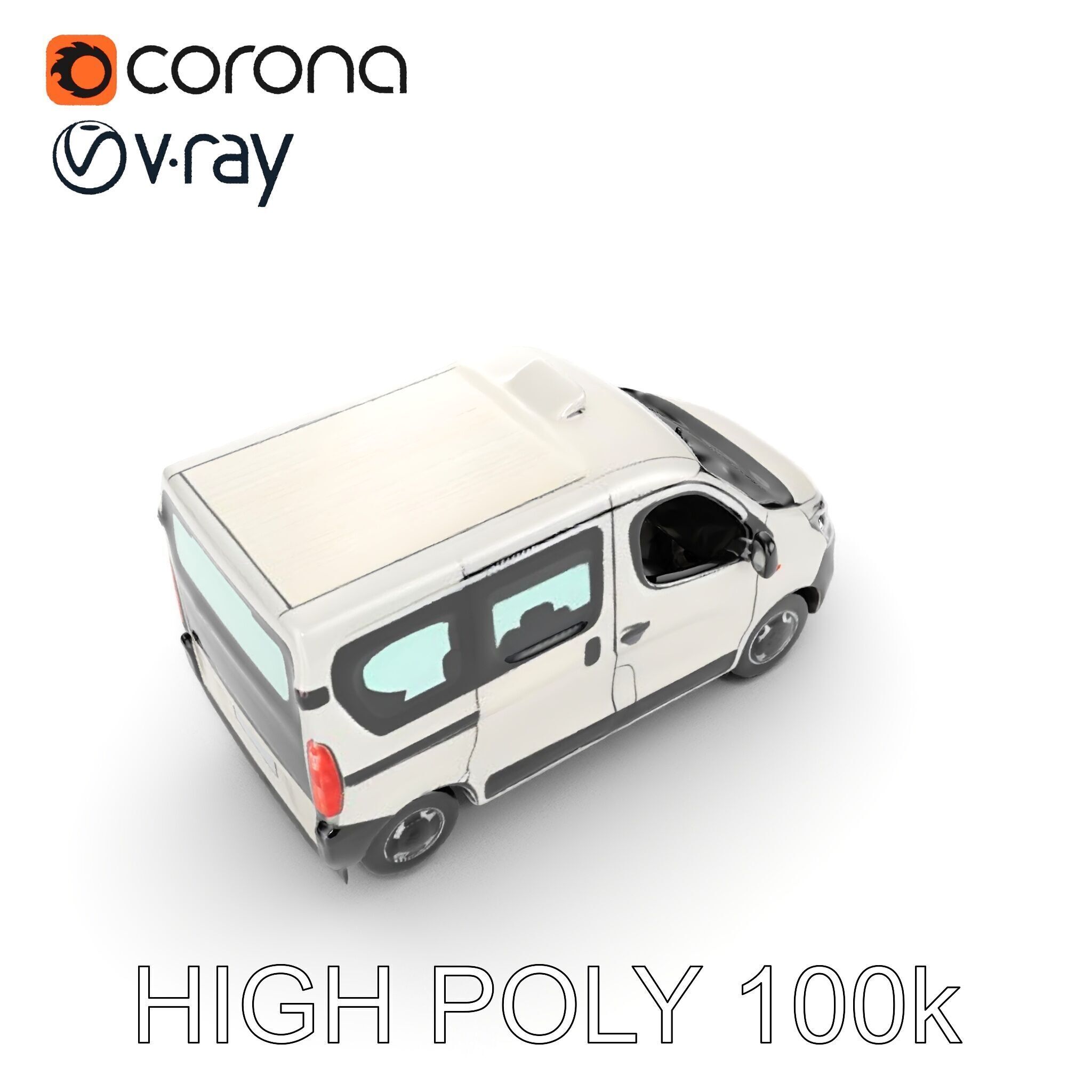 Detailed Urban Taxi Van Model Pack for Realistic Simulations Low-poly 3D model_13
