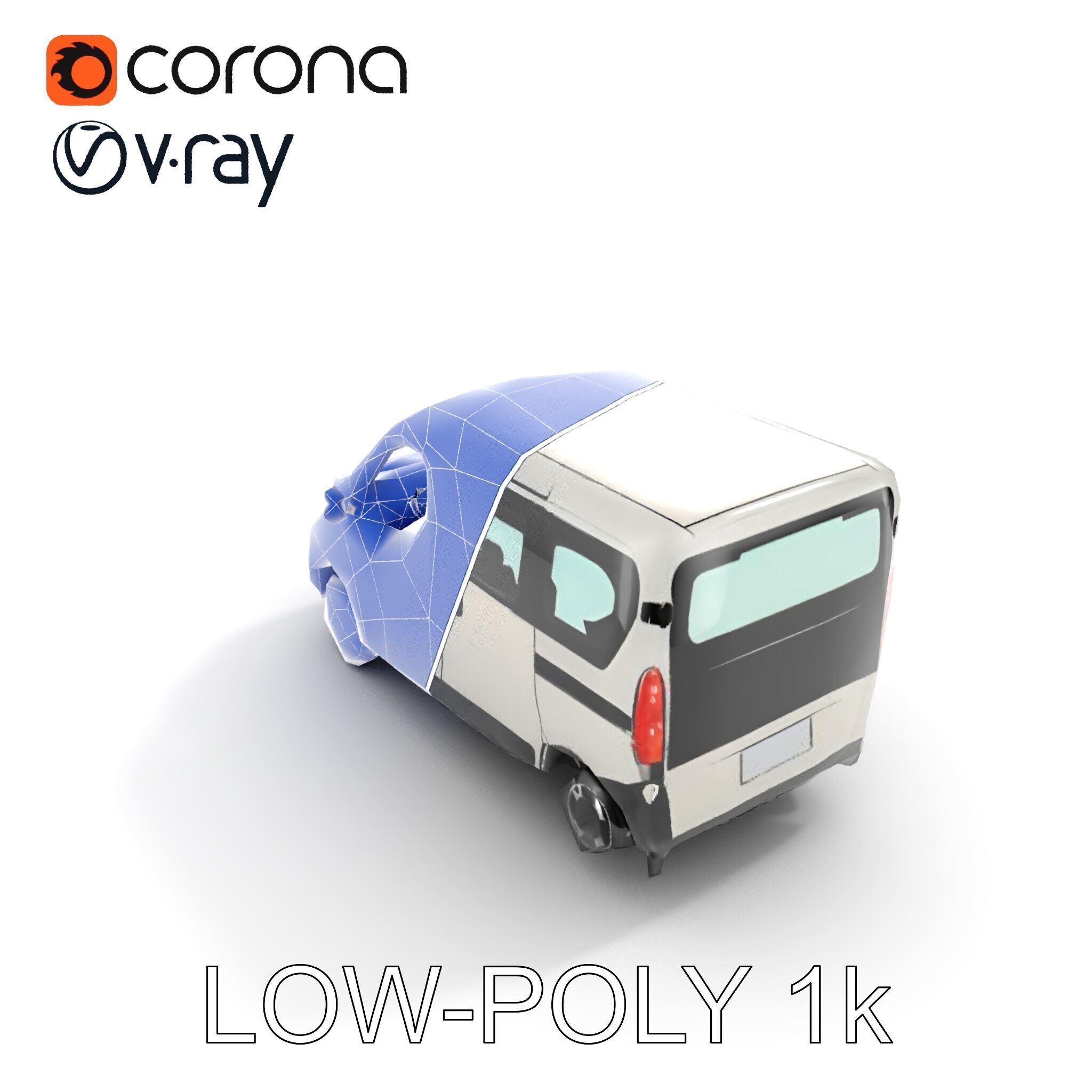 Detailed Urban Taxi Van Model Pack for Realistic Simulations Low-poly 3D model_29