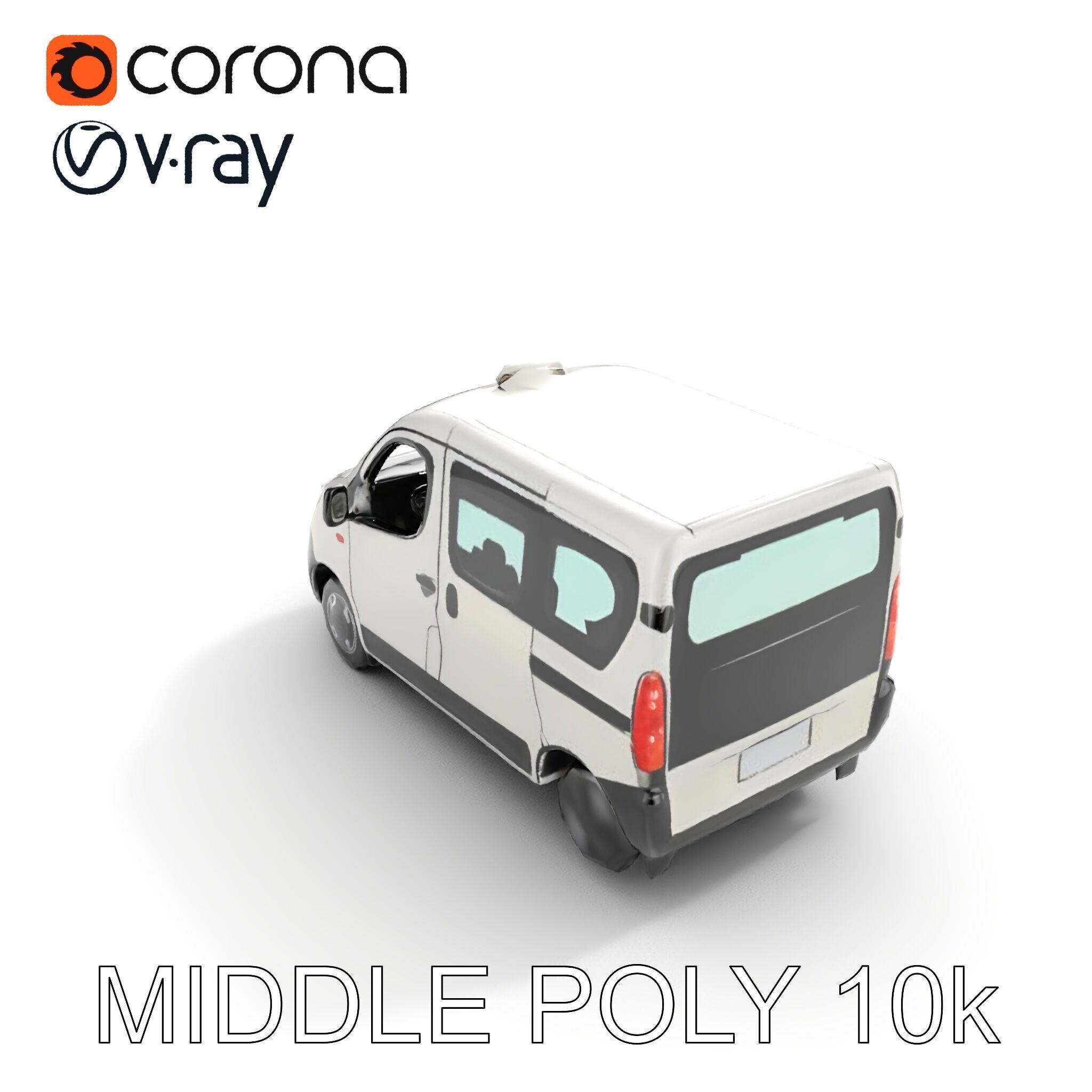 Detailed Urban Taxi Van Model Pack for Realistic Simulations Low-poly 3D model_7