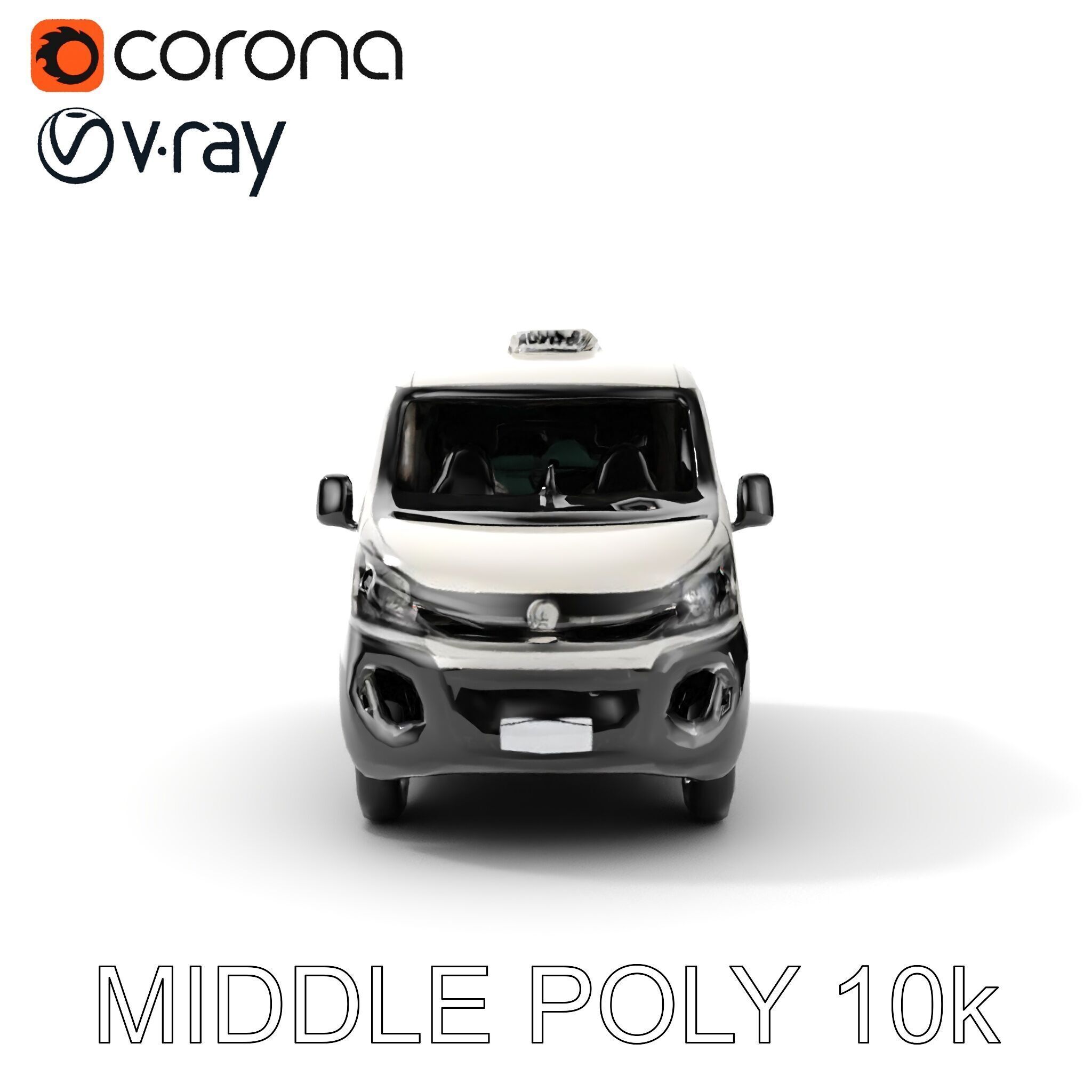 Detailed Urban Taxi Van Model Pack for Realistic Simulations Low-poly 3D model_11