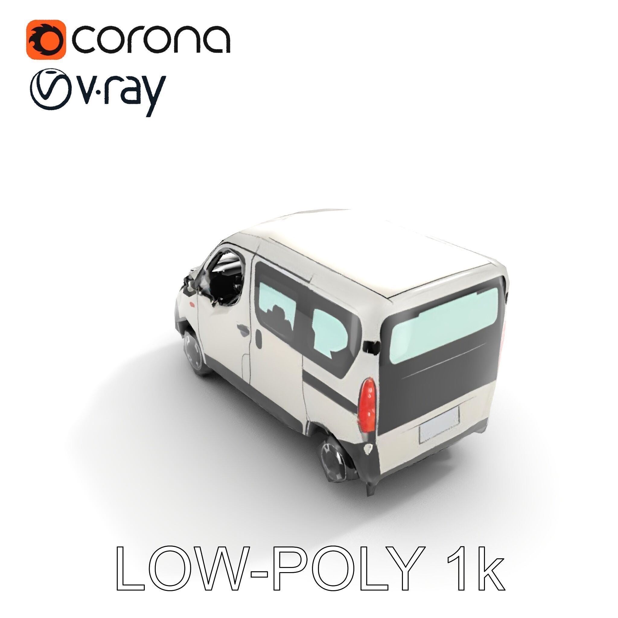 Detailed Urban Taxi Van Model Pack for Realistic Simulations Low-poly 3D model_15