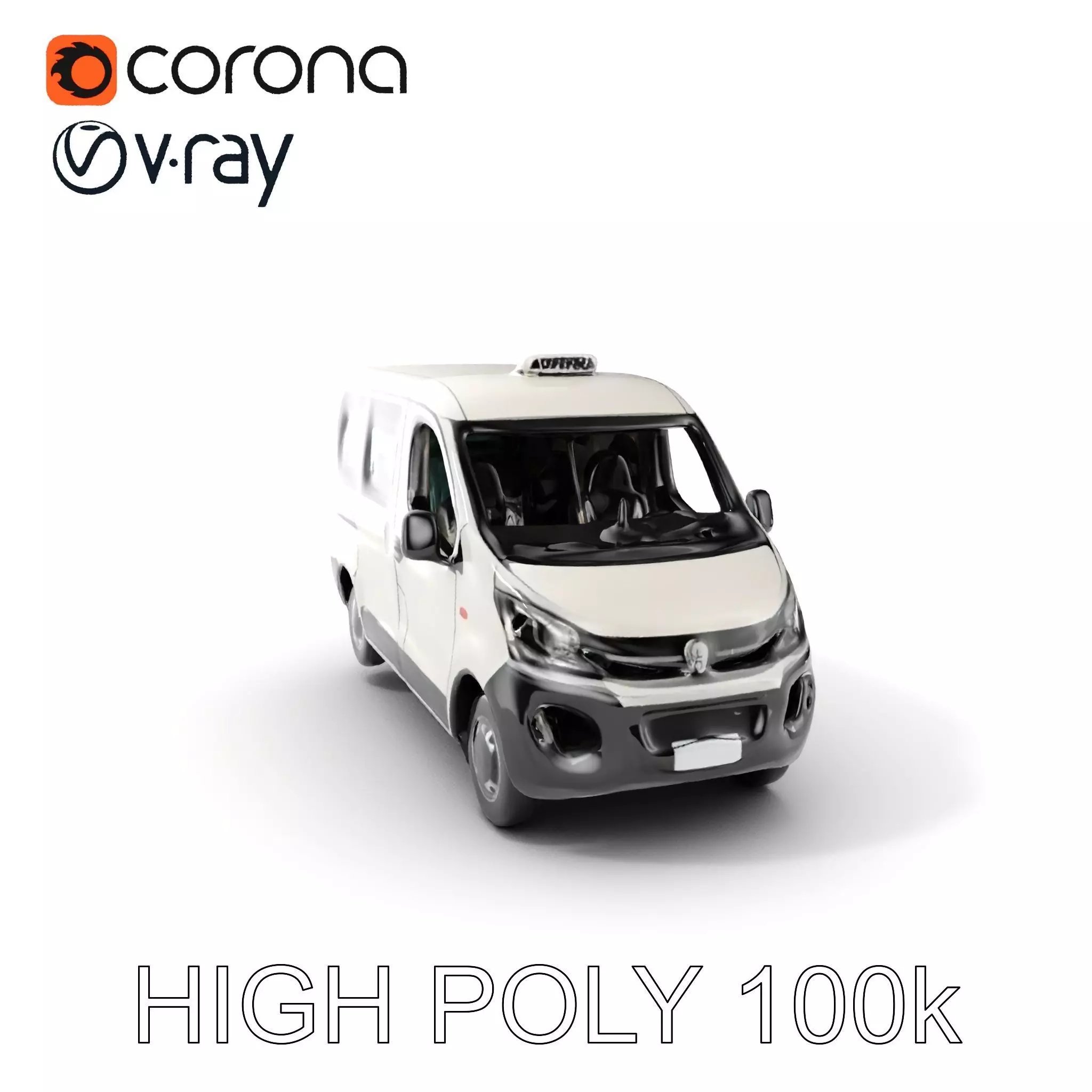 Detailed Urban Taxi Van Model Pack for Realistic Simulations Low-poly 3D model_0