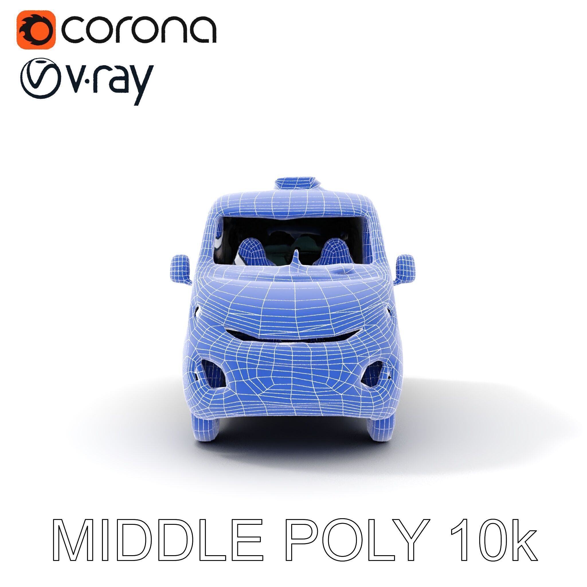 Detailed Urban Taxi Van Model Pack for Realistic Simulations Low-poly 3D model_22