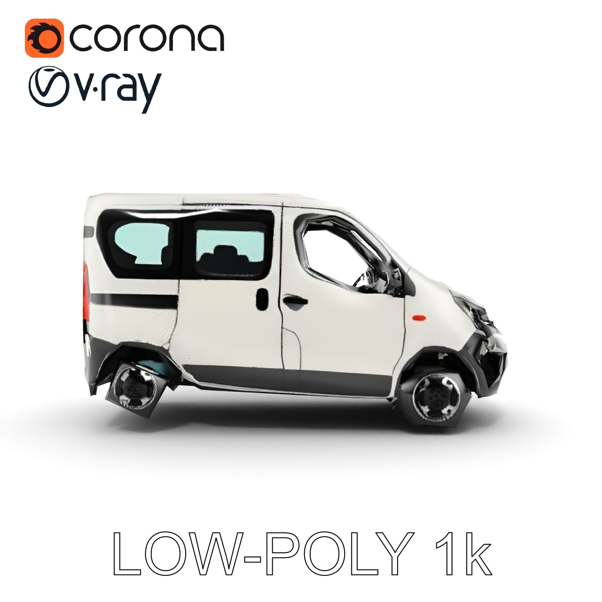 Detailed Urban Taxi Van Model Pack for Realistic Simulations Low-poly 3D model_23