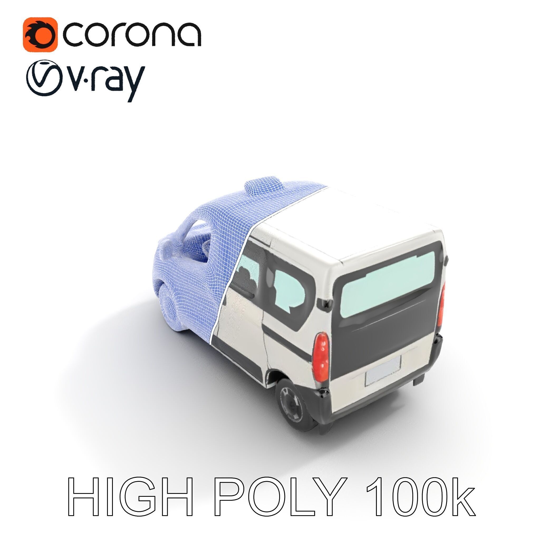 Detailed Urban Taxi Van Model Pack for Realistic Simulations Low-poly 3D model_27