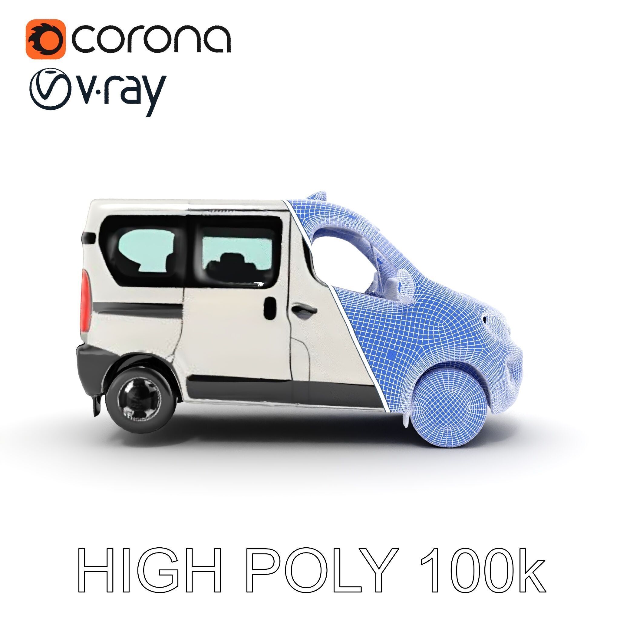 Detailed Urban Taxi Van Model Pack for Realistic Simulations Low-poly 3D model_33