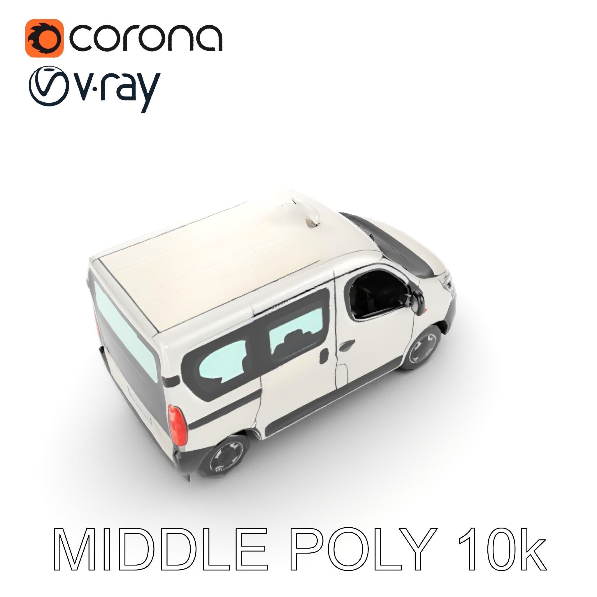 Detailed Urban Taxi Van Model Pack for Realistic Simulations Low-poly 3D model_14