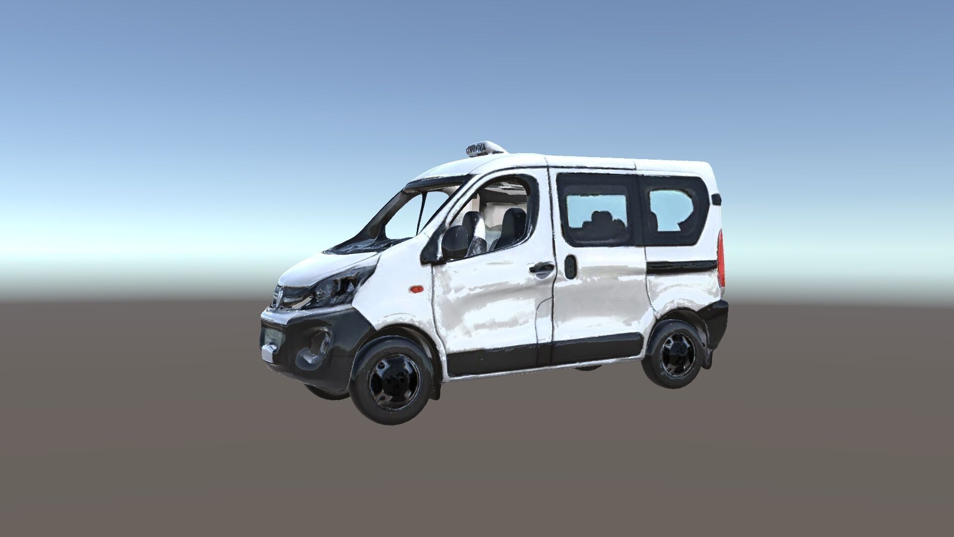 Detailed Urban Taxi Van Model Pack for Realistic Simulations Low-poly 3D model_6