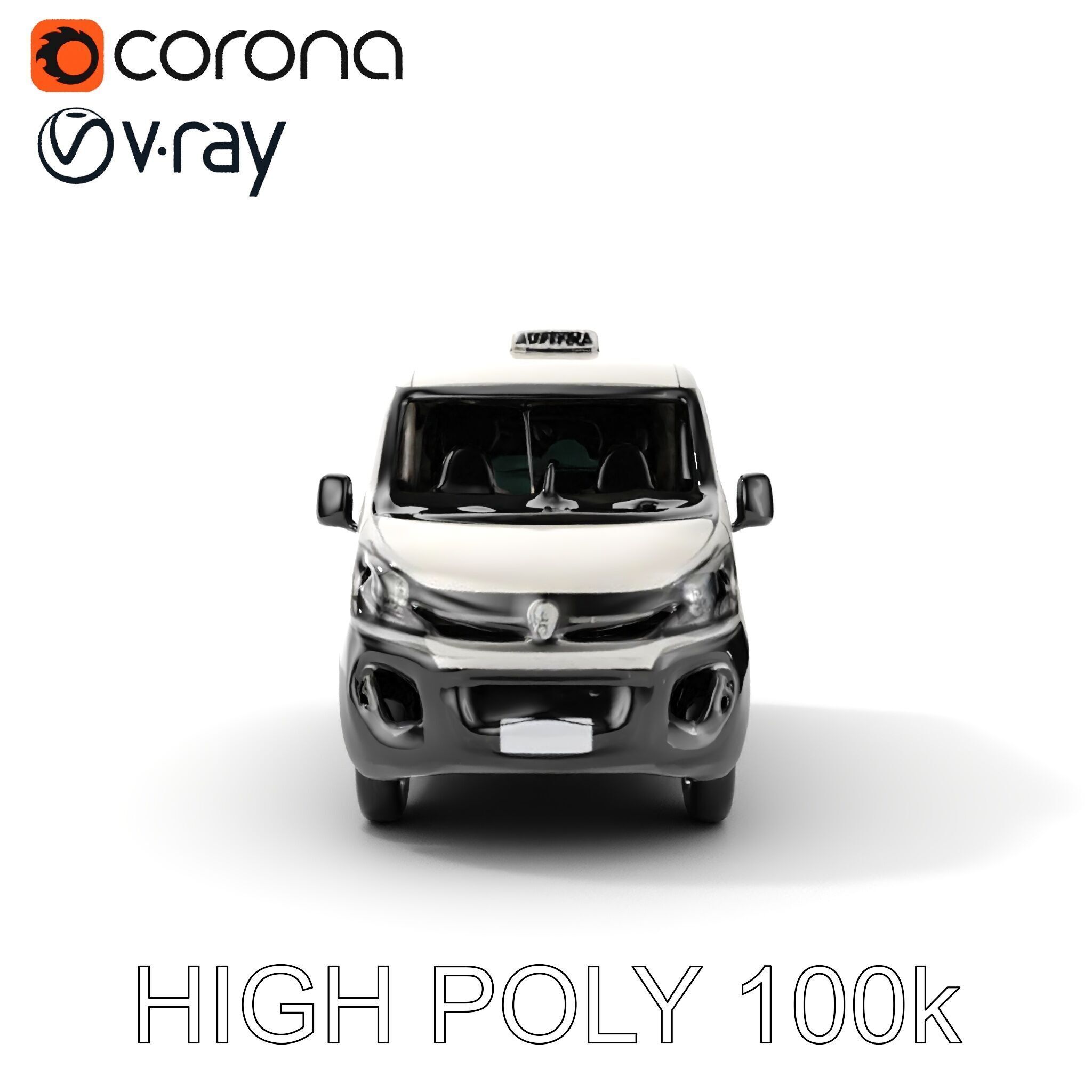 Detailed Urban Taxi Van Model Pack for Realistic Simulations Low-poly 3D model_30