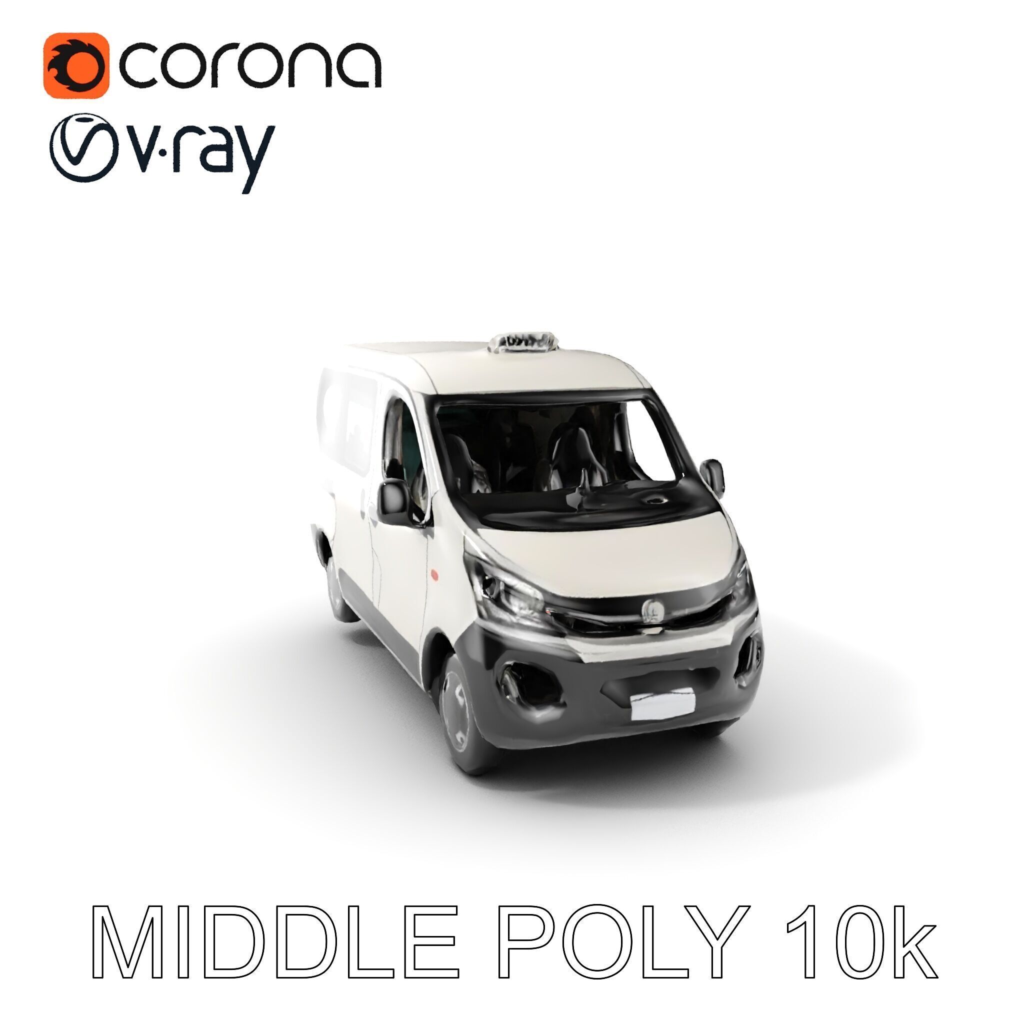 Detailed Urban Taxi Van Model Pack for Realistic Simulations Low-poly 3D model_9