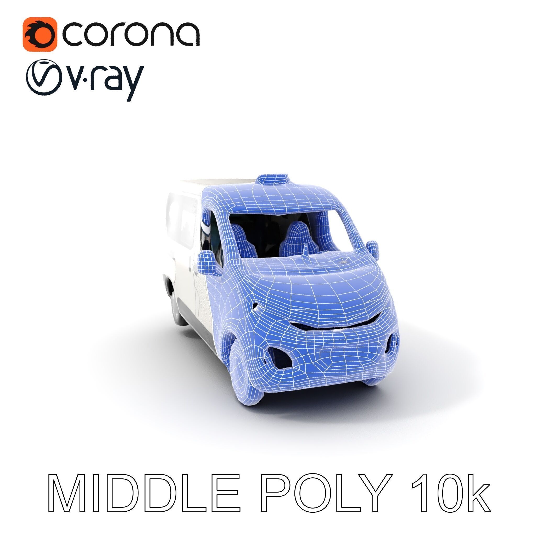 Detailed Urban Taxi Van Model Pack for Realistic Simulations Low-poly 3D model_31