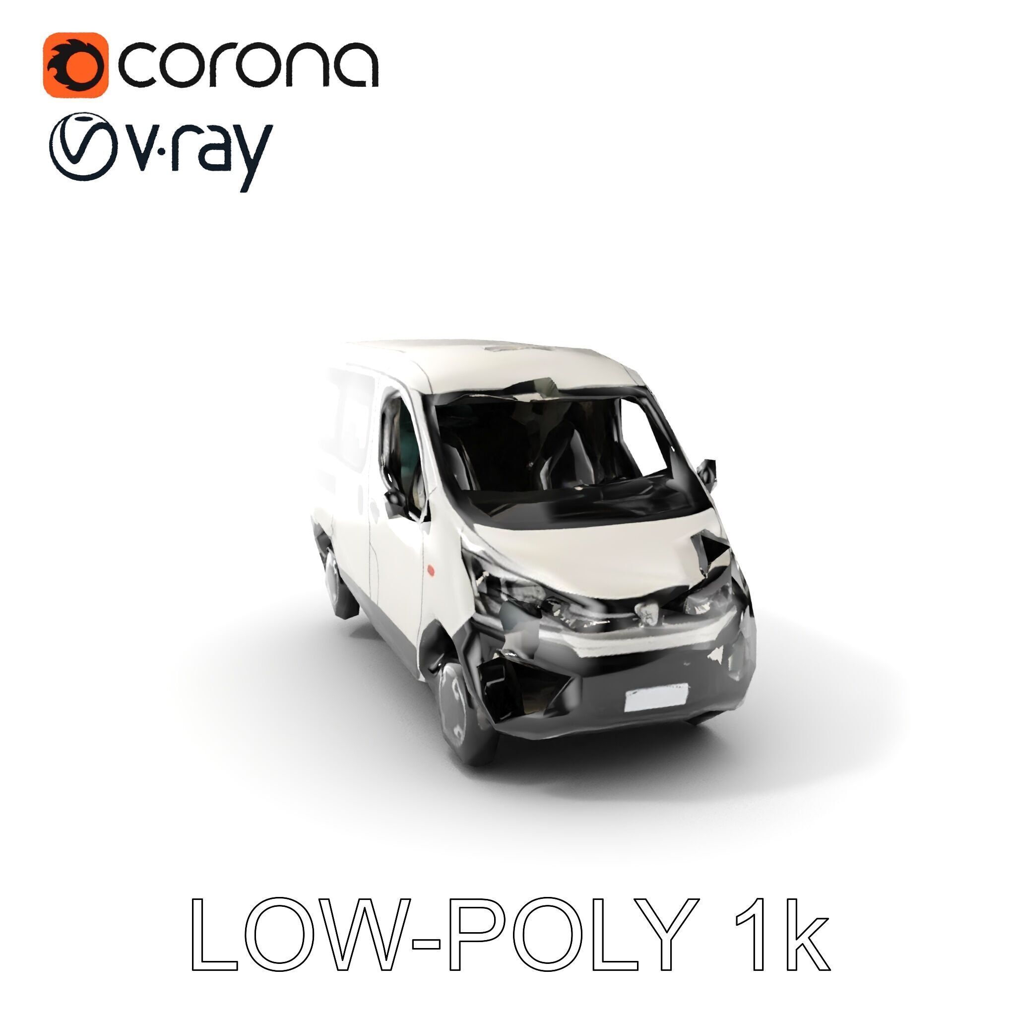 Detailed Urban Taxi Van Model Pack for Realistic Simulations Low-poly 3D model_10