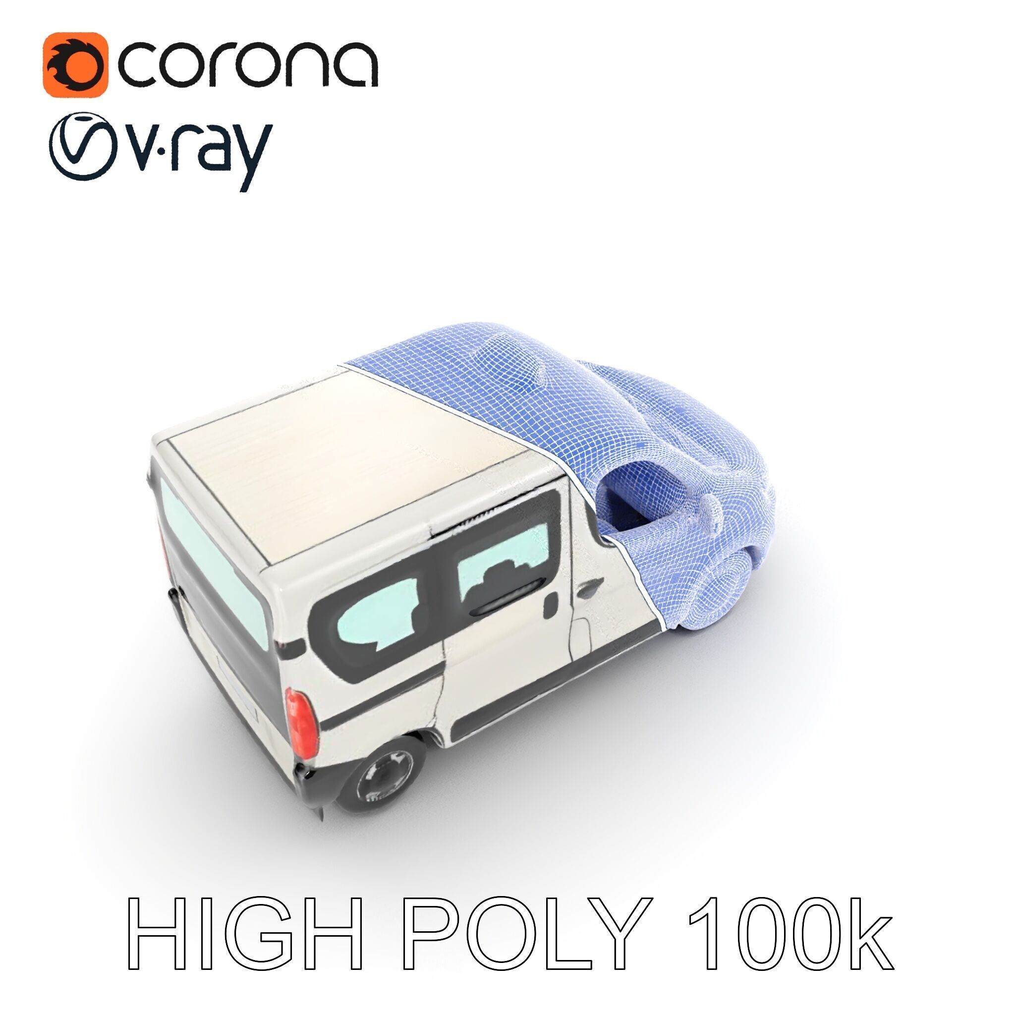 Detailed Urban Taxi Van Model Pack for Realistic Simulations Low-poly 3D model_24