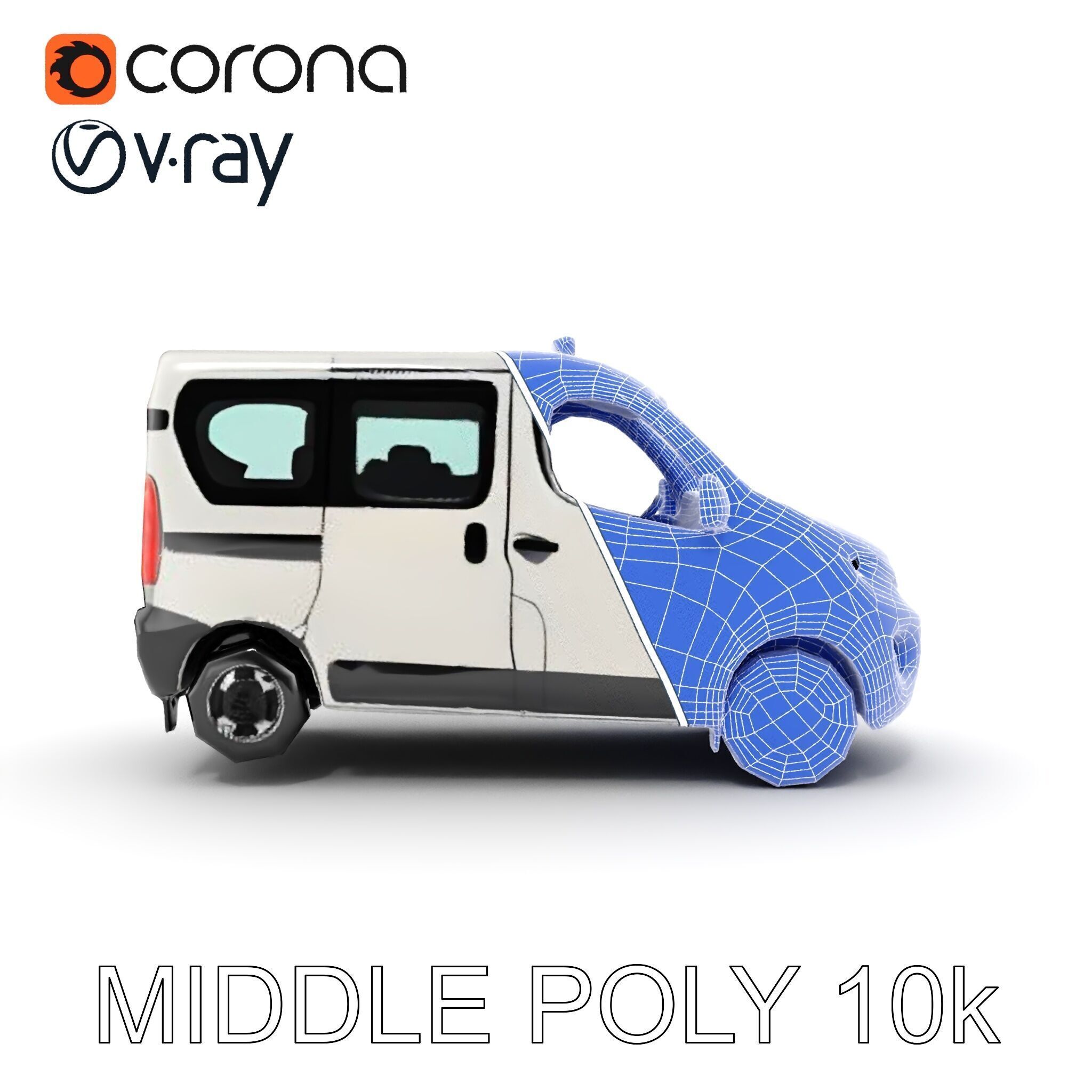 Detailed Urban Taxi Van Model Pack for Realistic Simulations Low-poly 3D model_17