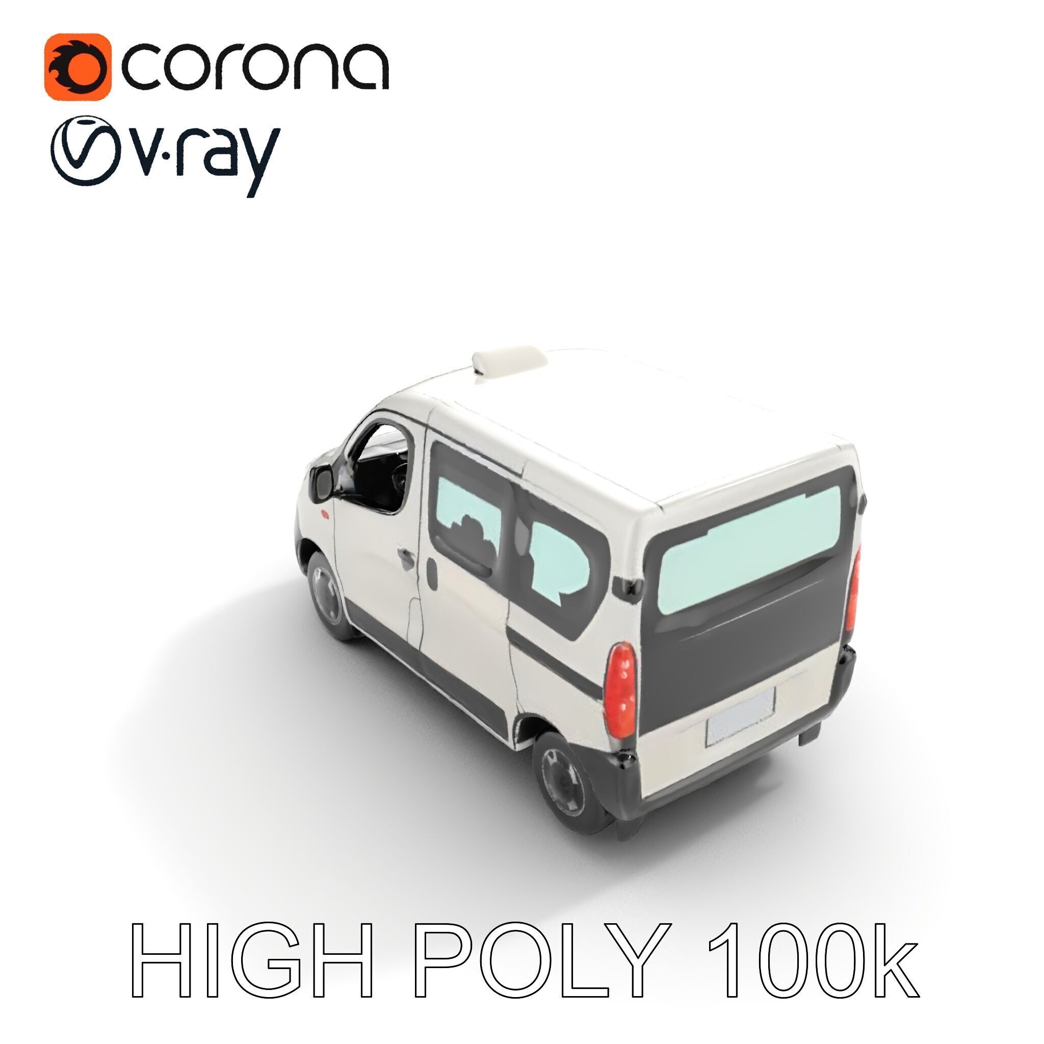 Detailed Urban Taxi Van Model Pack for Realistic Simulations Low-poly 3D model_16