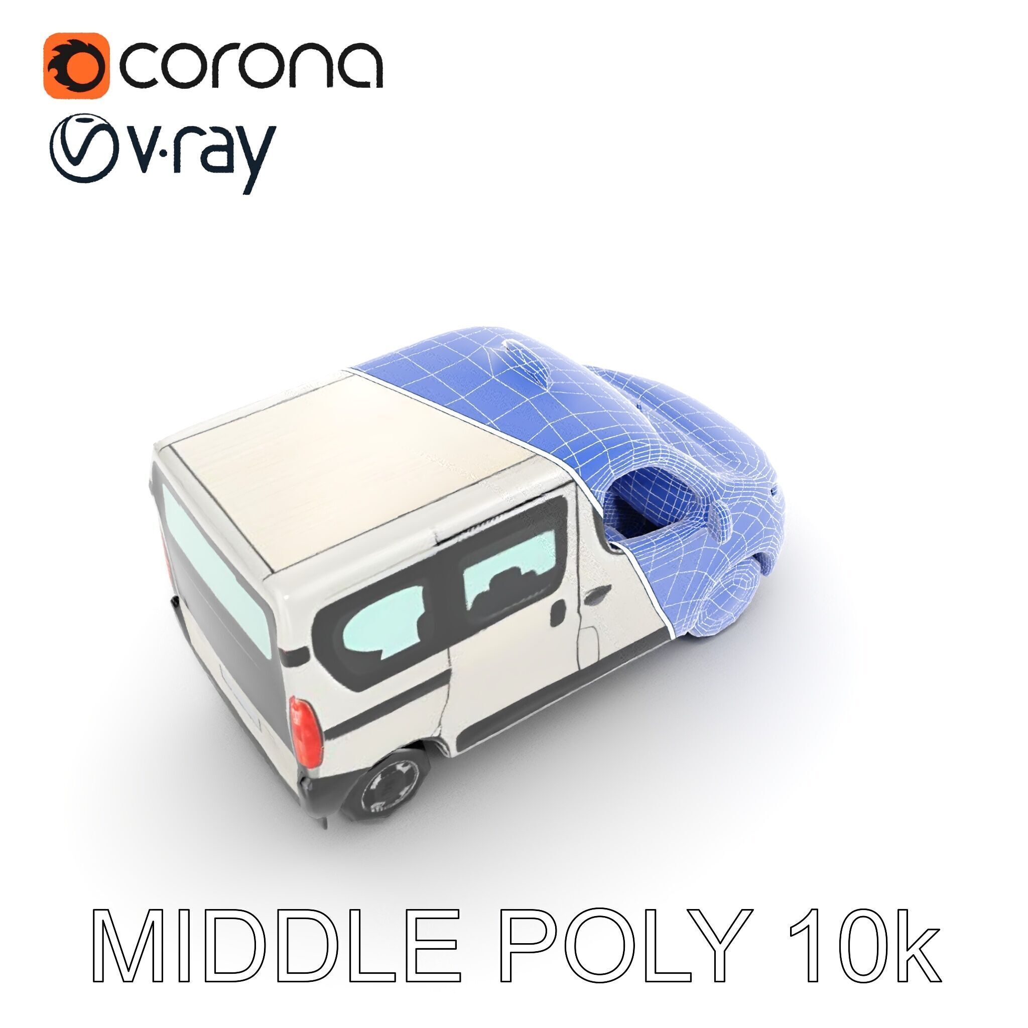 Detailed Urban Taxi Van Model Pack for Realistic Simulations Low-poly 3D model_25