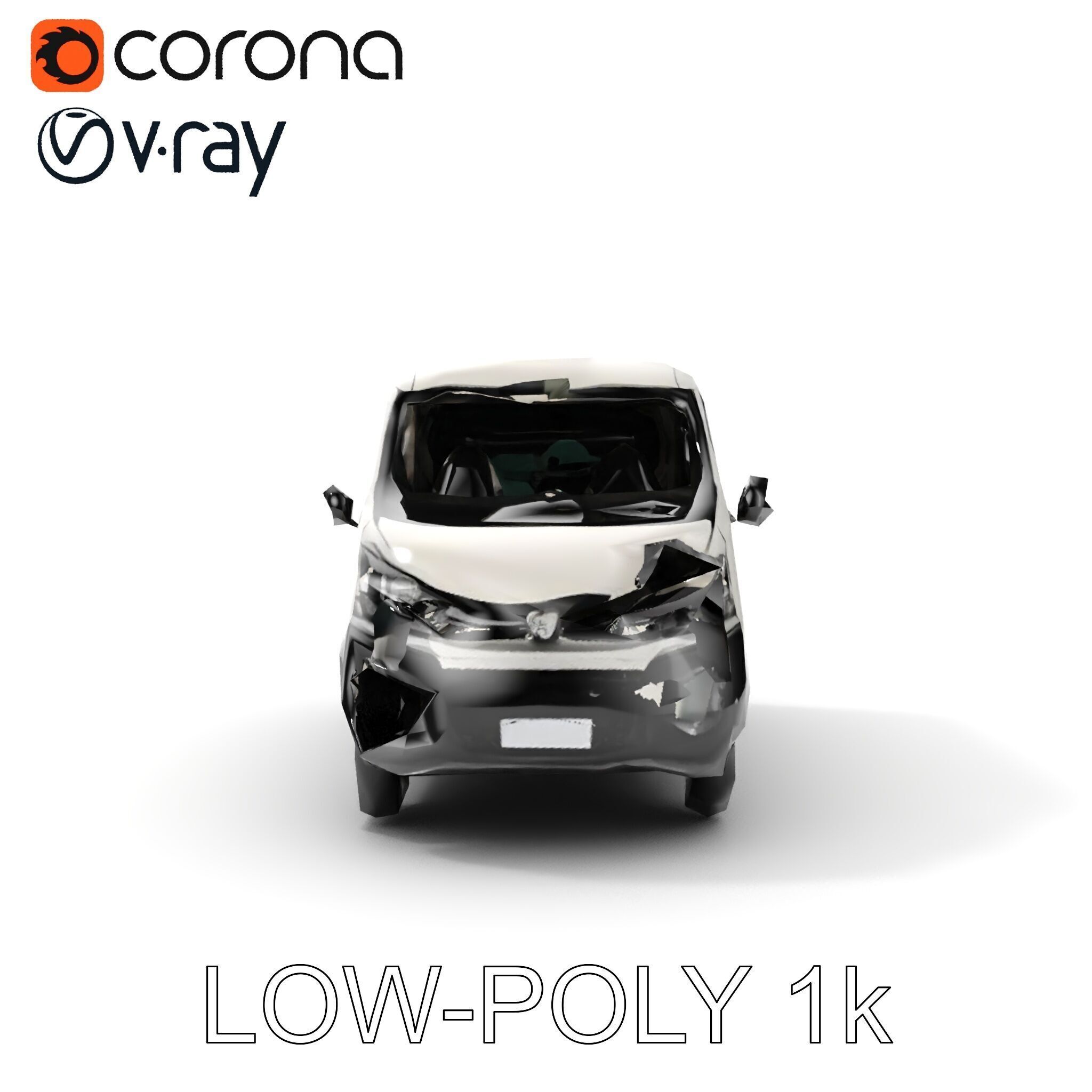 Detailed Urban Taxi Van Model Pack for Realistic Simulations Low-poly 3D model_12