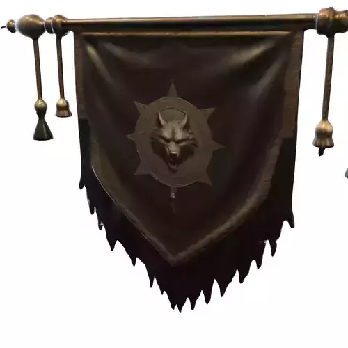Wolf Crest Banner Low-poly 3D model