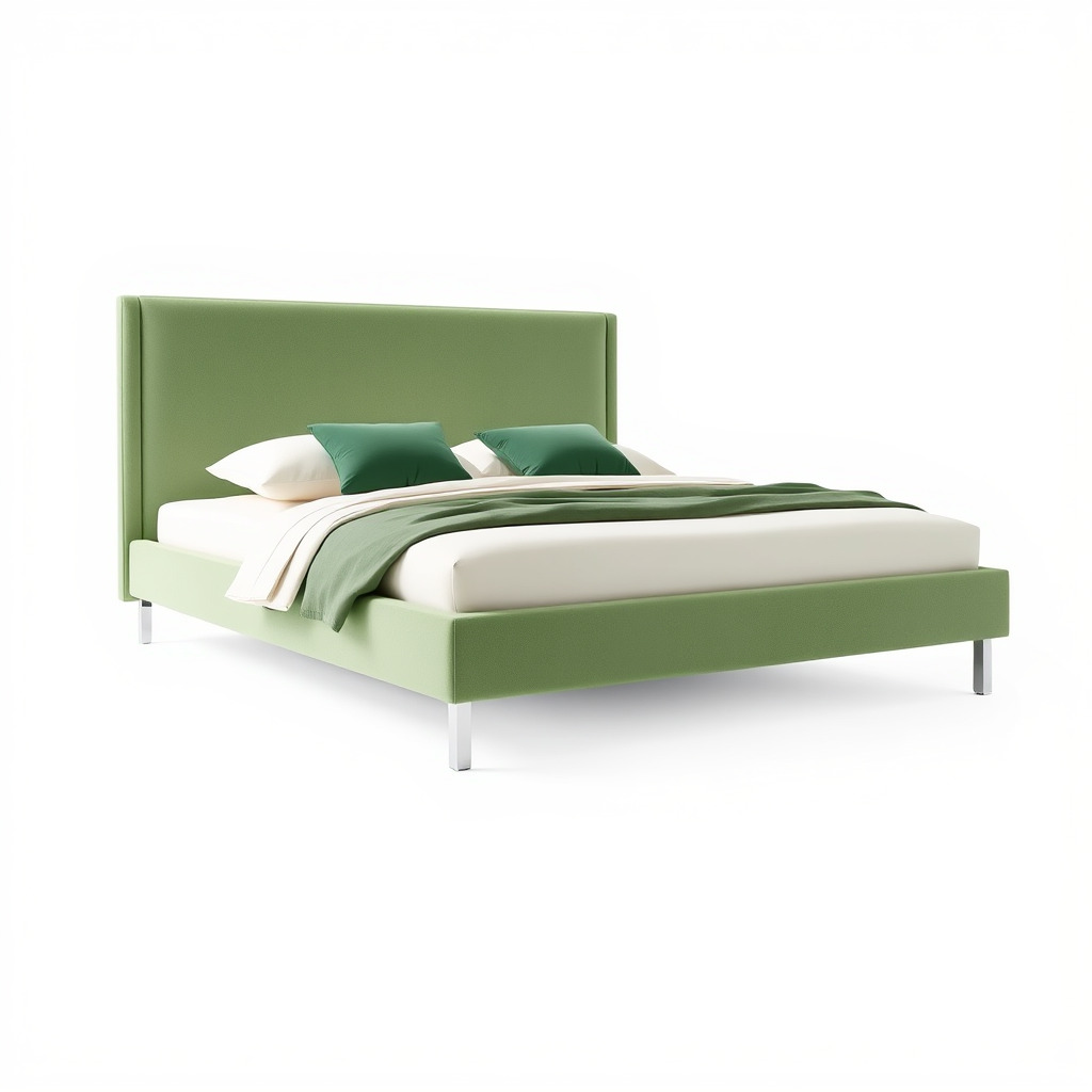 Contemporary Upholstered Bed D Model Pack Low-poly 3D model_3
