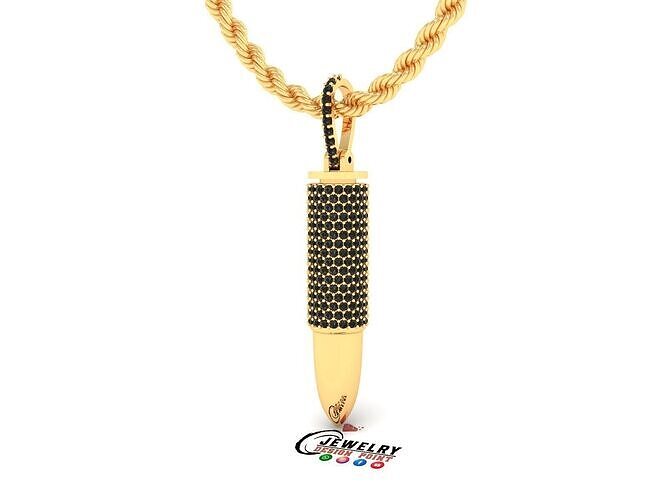 Custom Bullet Gun Diamond  Pendant - Bullet Ash Pendnat  3D print model