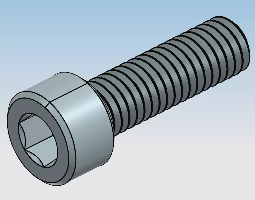 Socket head screw M6 3D print model_0