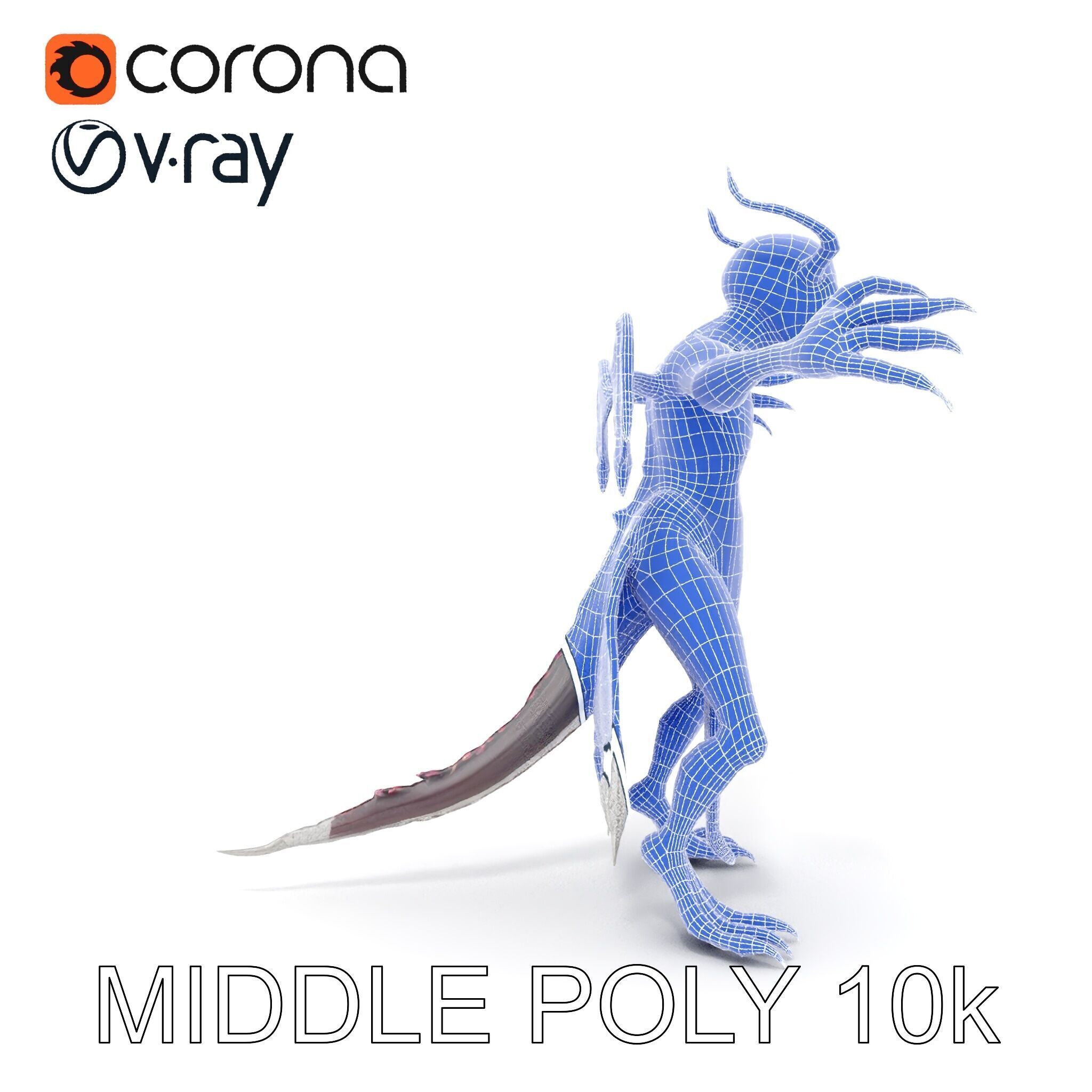 Demonic Creature Rigged and Animated D Model Low-poly 3D model_22
