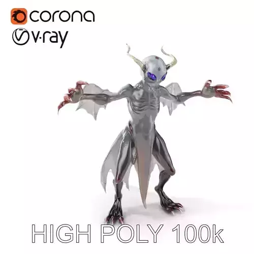 Demonic Creature Rigged and Animated D Model Low-poly 3D model