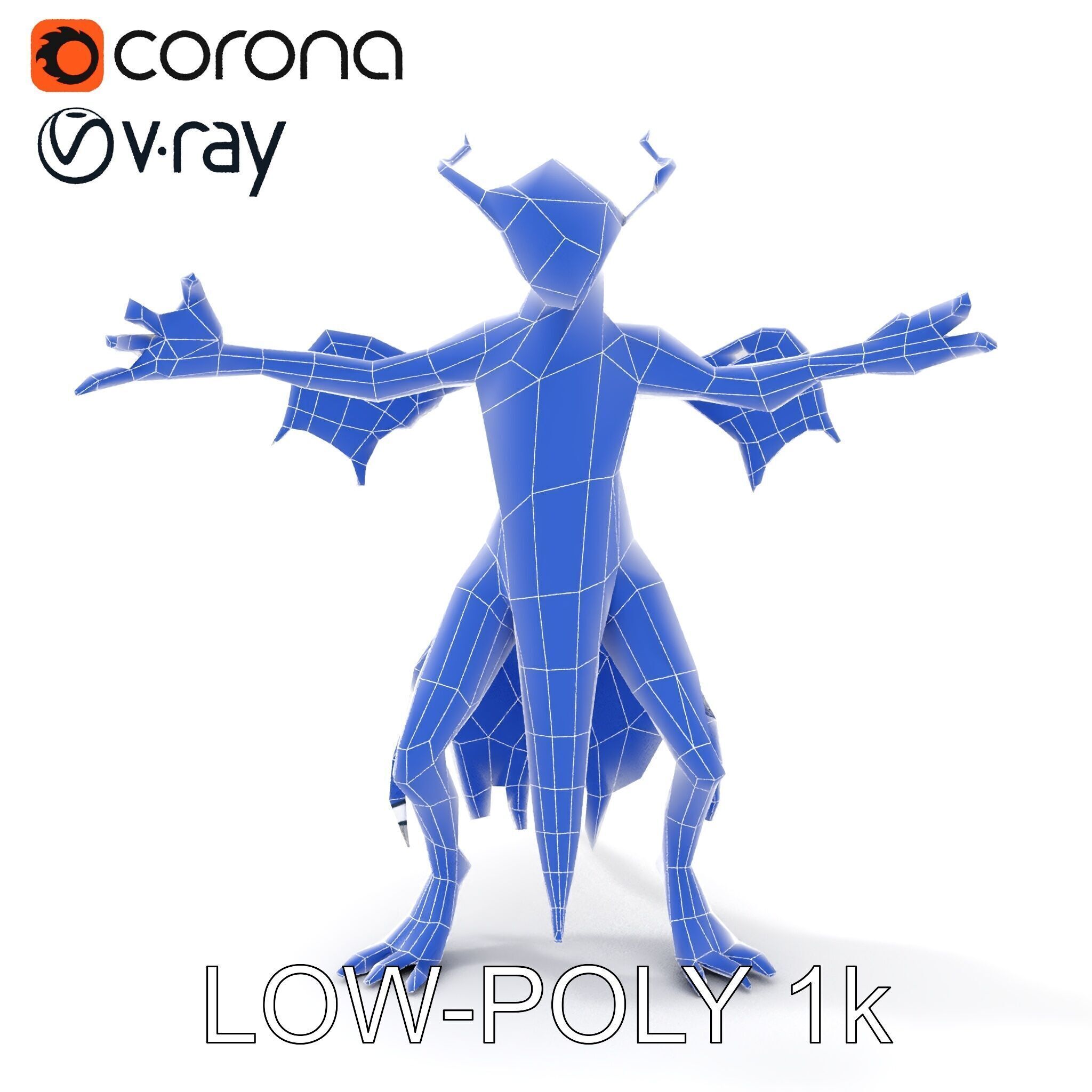 Demonic Creature Rigged and Animated D Model Low-poly 3D model_26