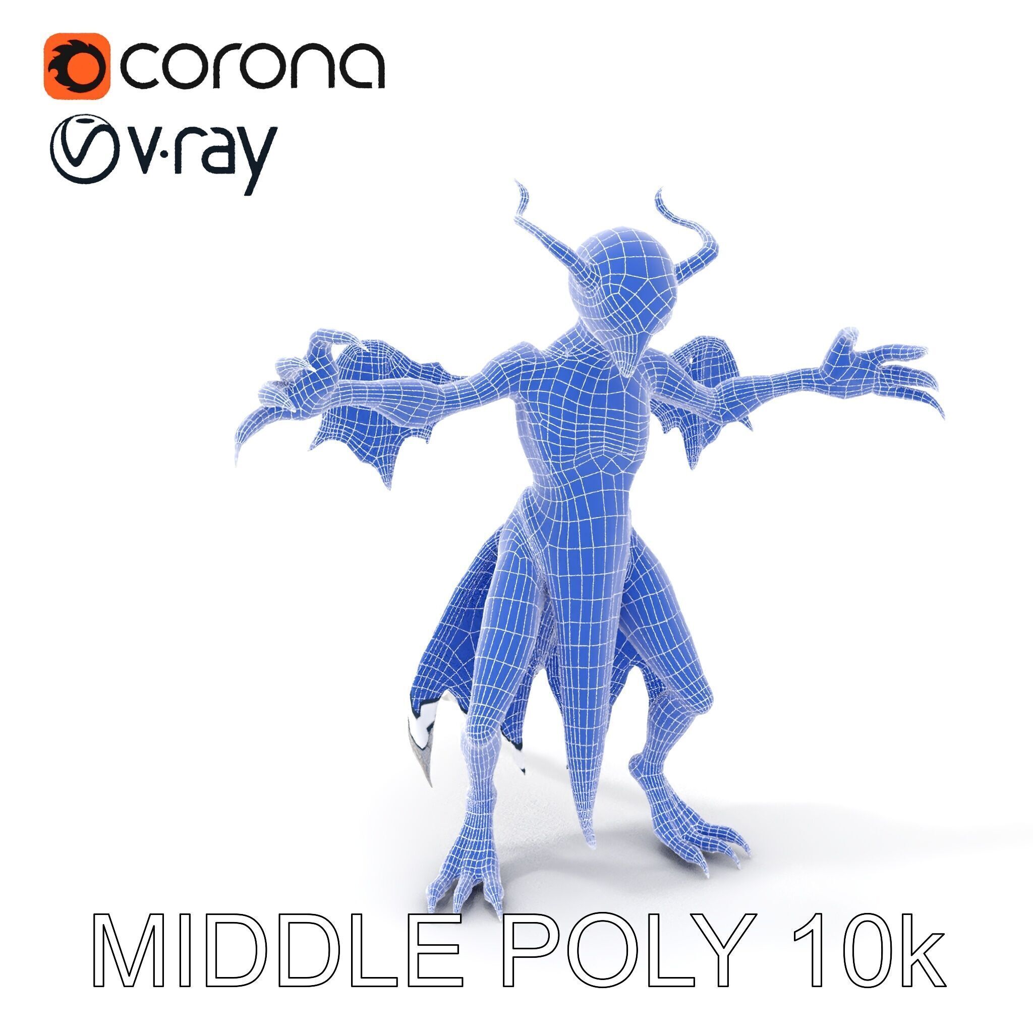 Demonic Creature Rigged and Animated D Model Low-poly 3D model_28