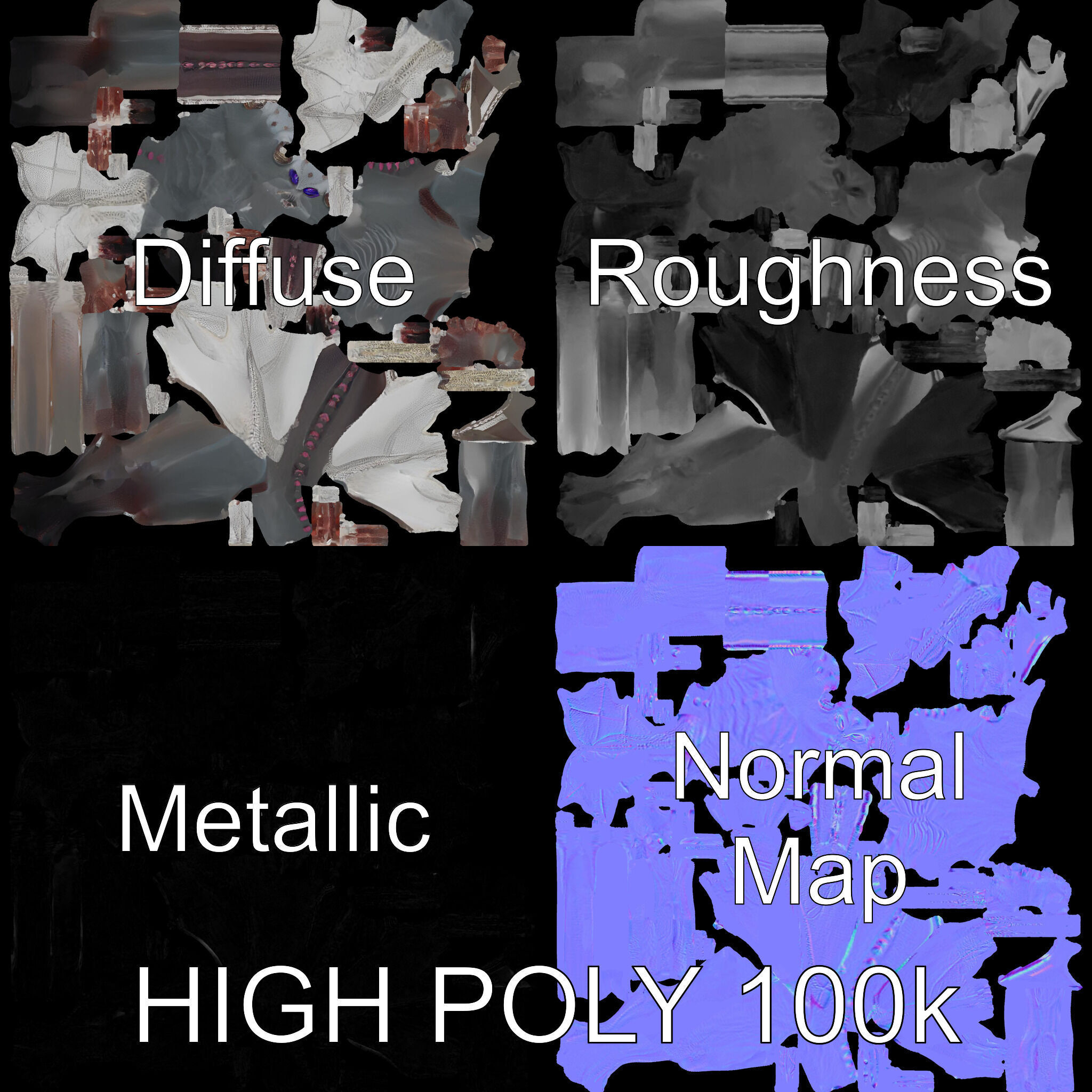 Demonic Creature Rigged and Animated D Model Low-poly 3D model_4