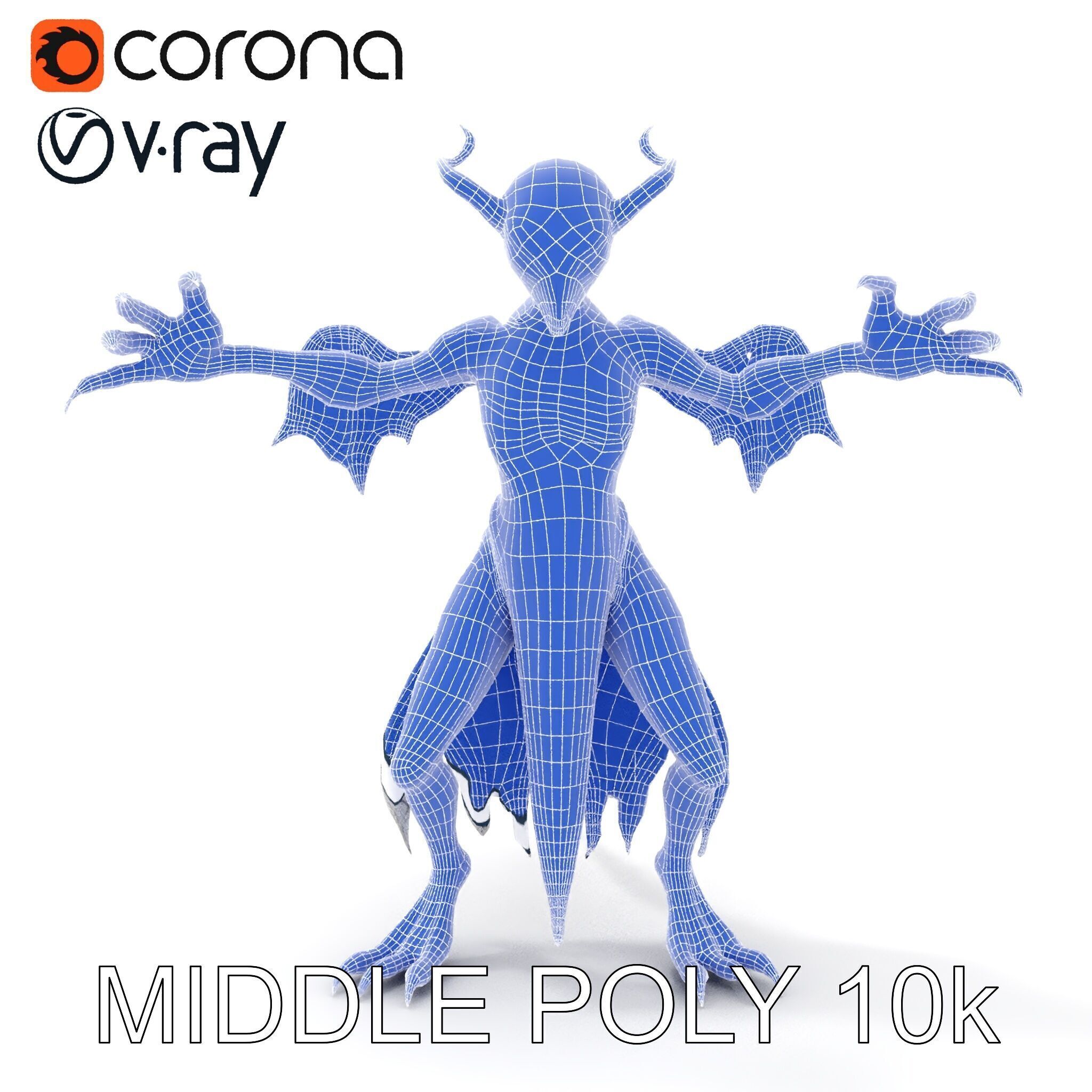 Demonic Creature Rigged and Animated D Model Low-poly 3D model_31