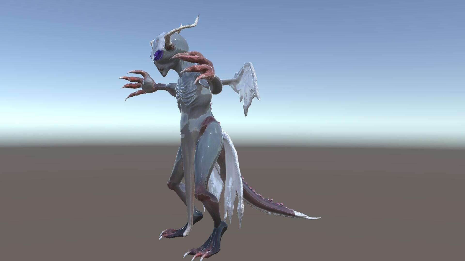 Demonic Creature Rigged and Animated D Model Low-poly 3D model_6